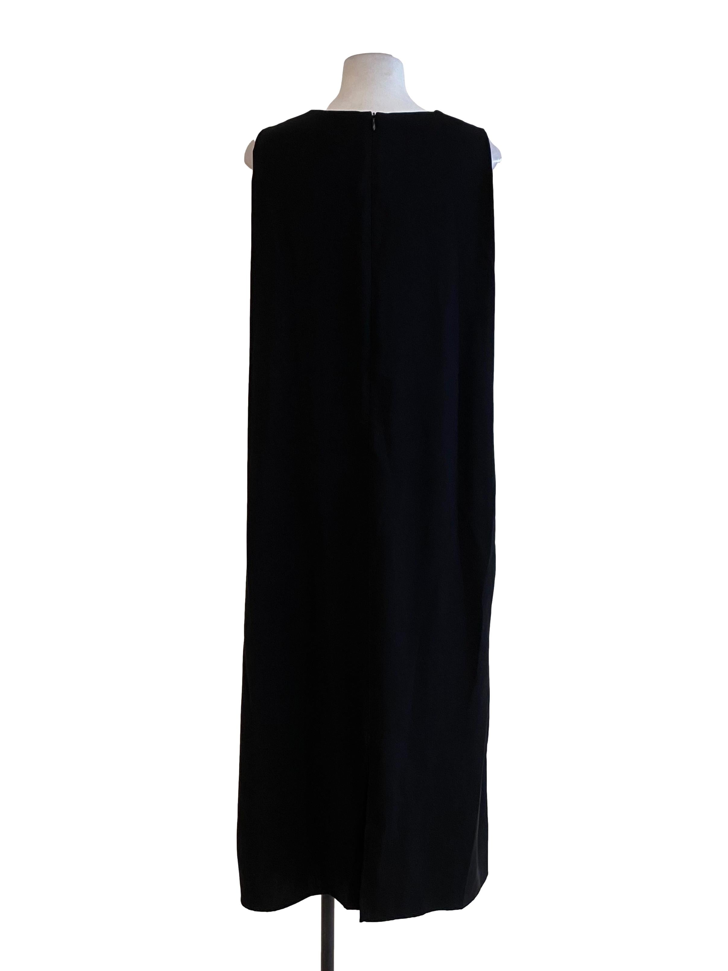 Jade Black Sleeveless Back Slit Dress