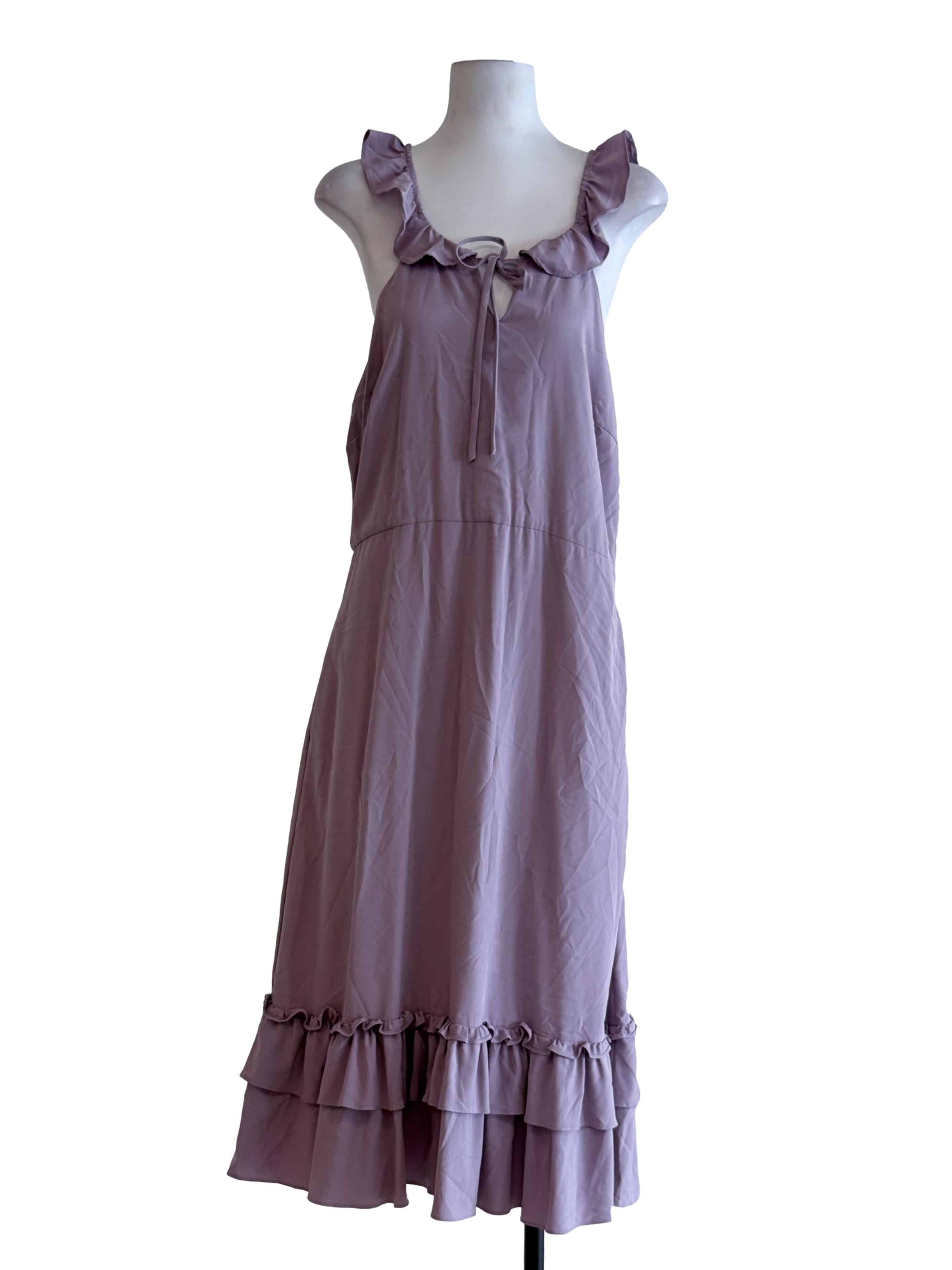 Flint Grey Halter Maxi Dress