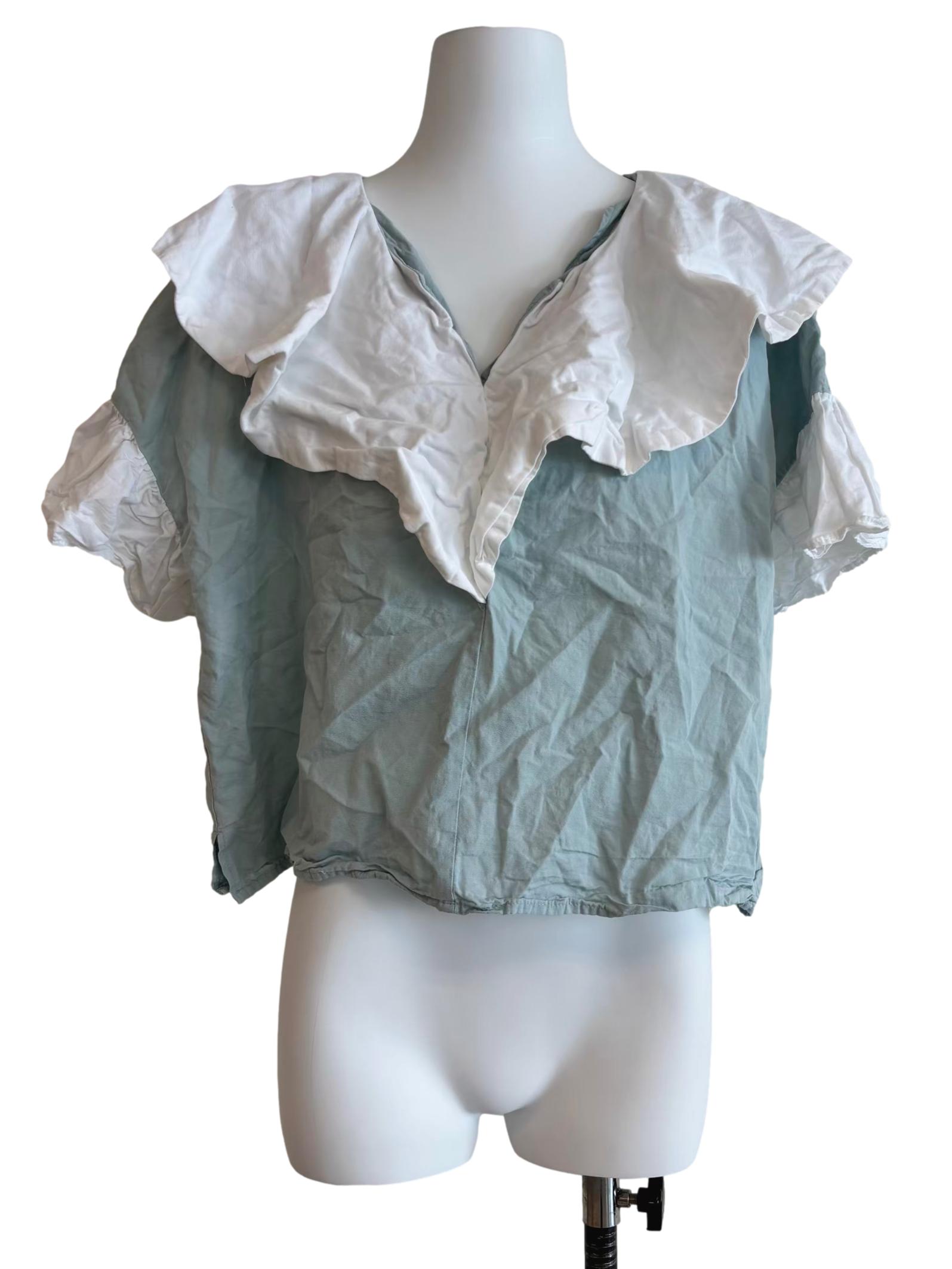 Tiffany Green And White Ruffle Top CSN