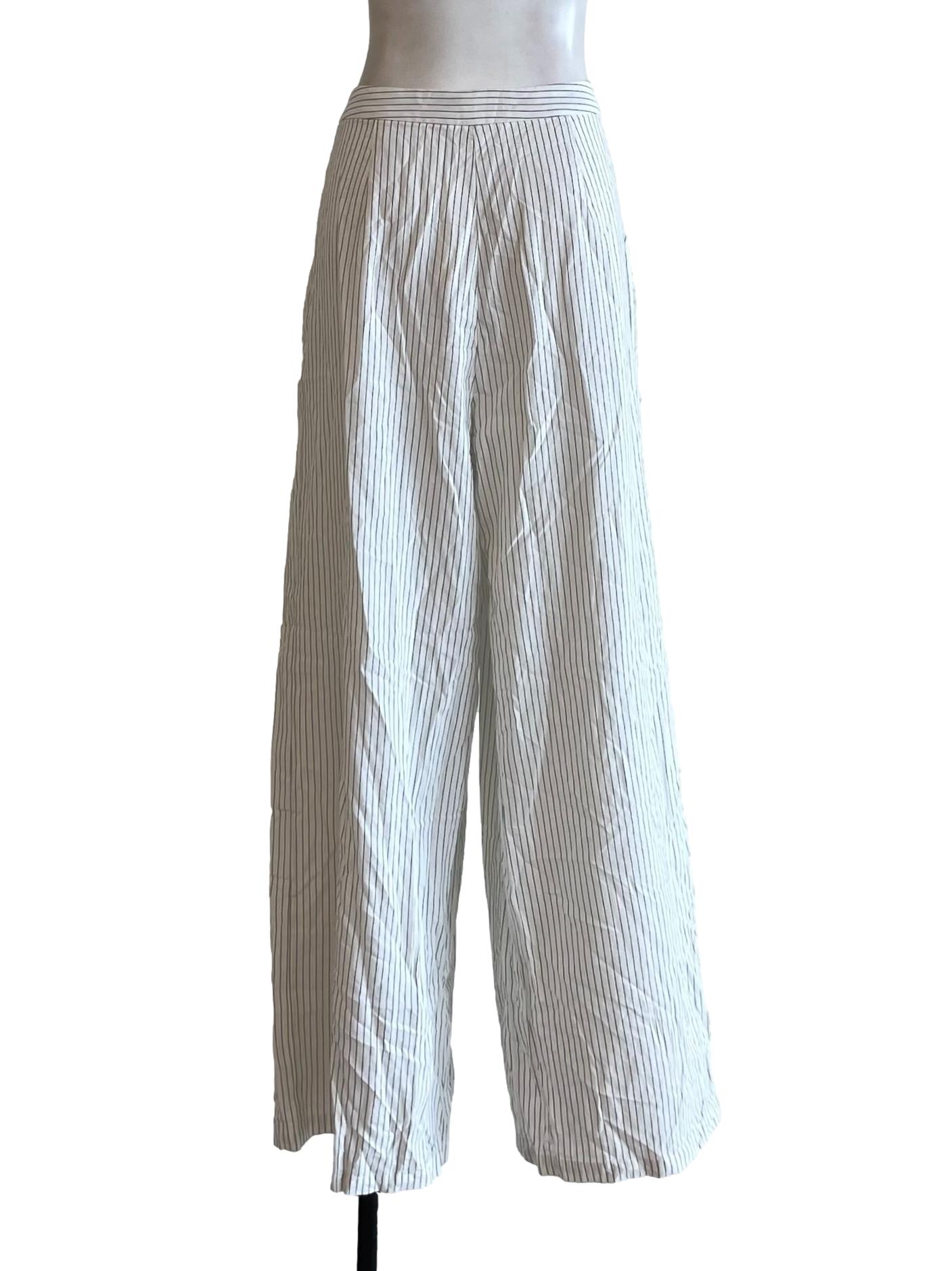 White Chalk Stripe Formal Pants