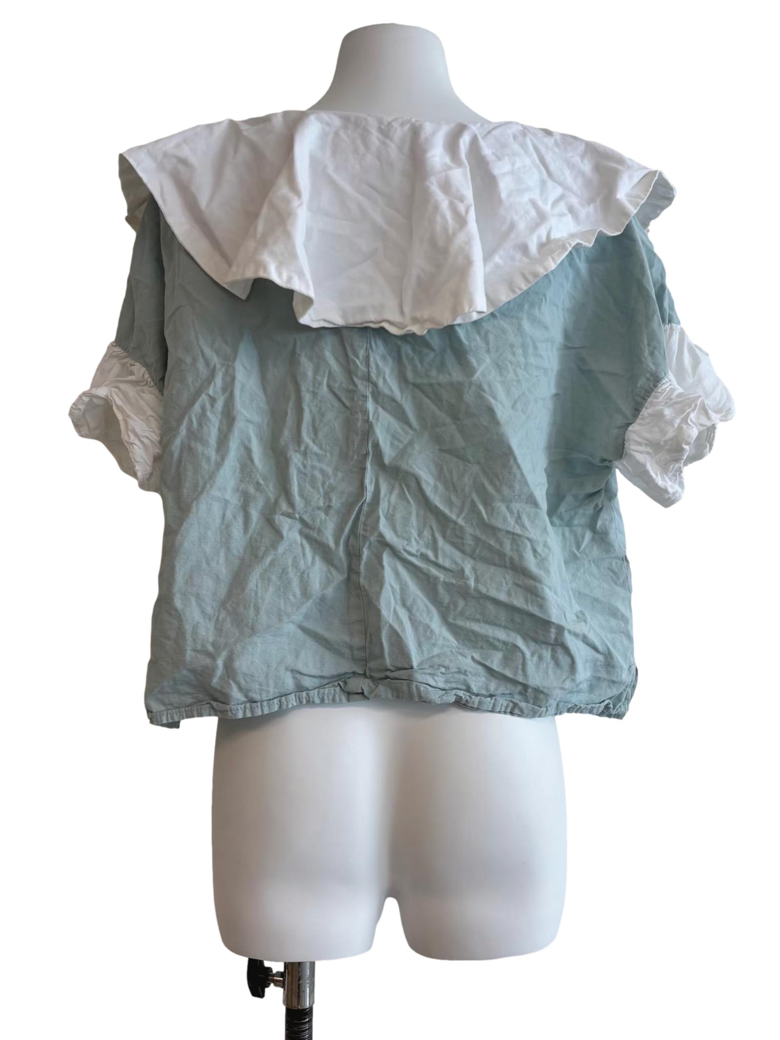 Tiffany Green And White Ruffle Top CSN