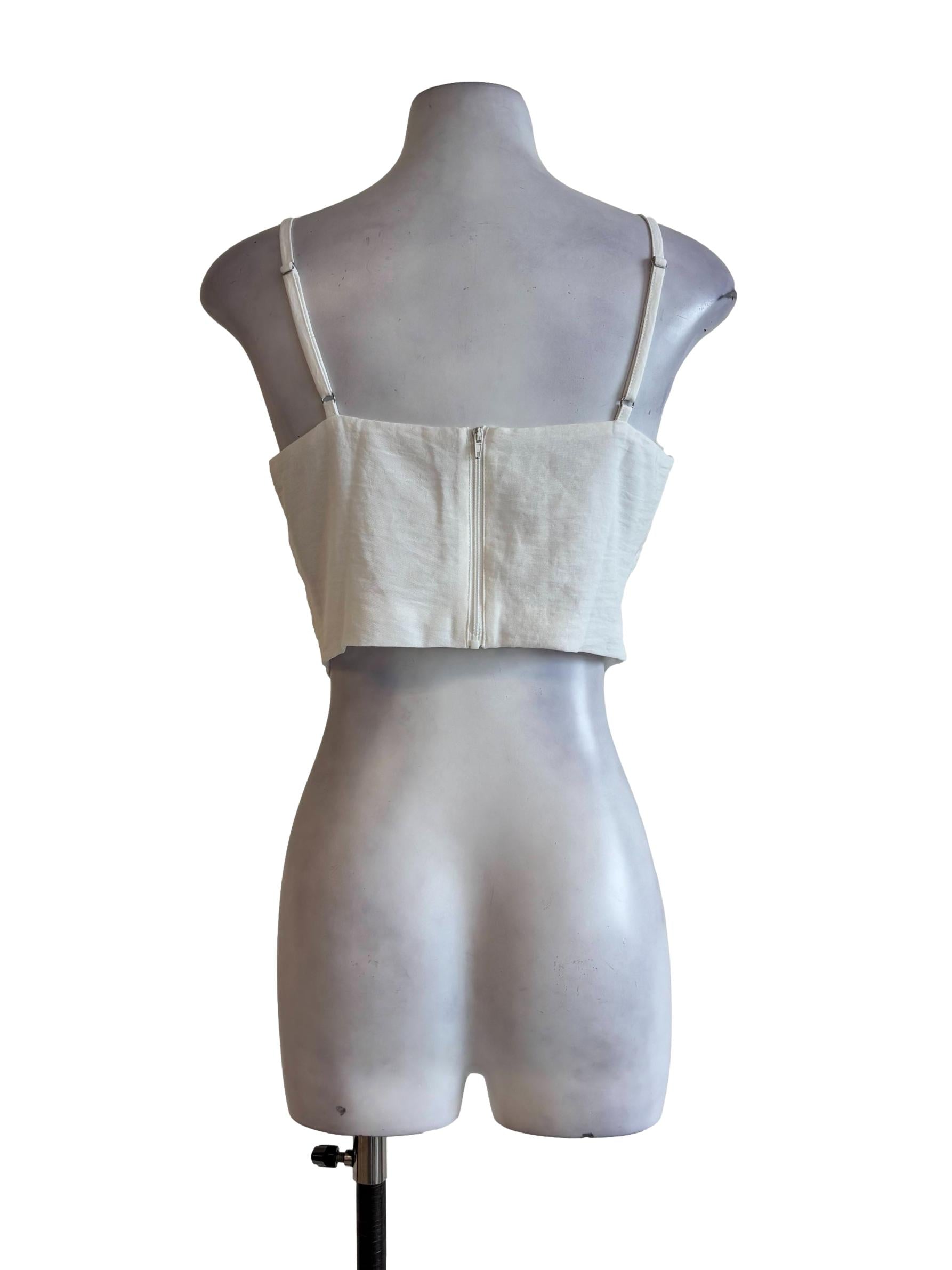 Powder White Tied Front Camisole Top
