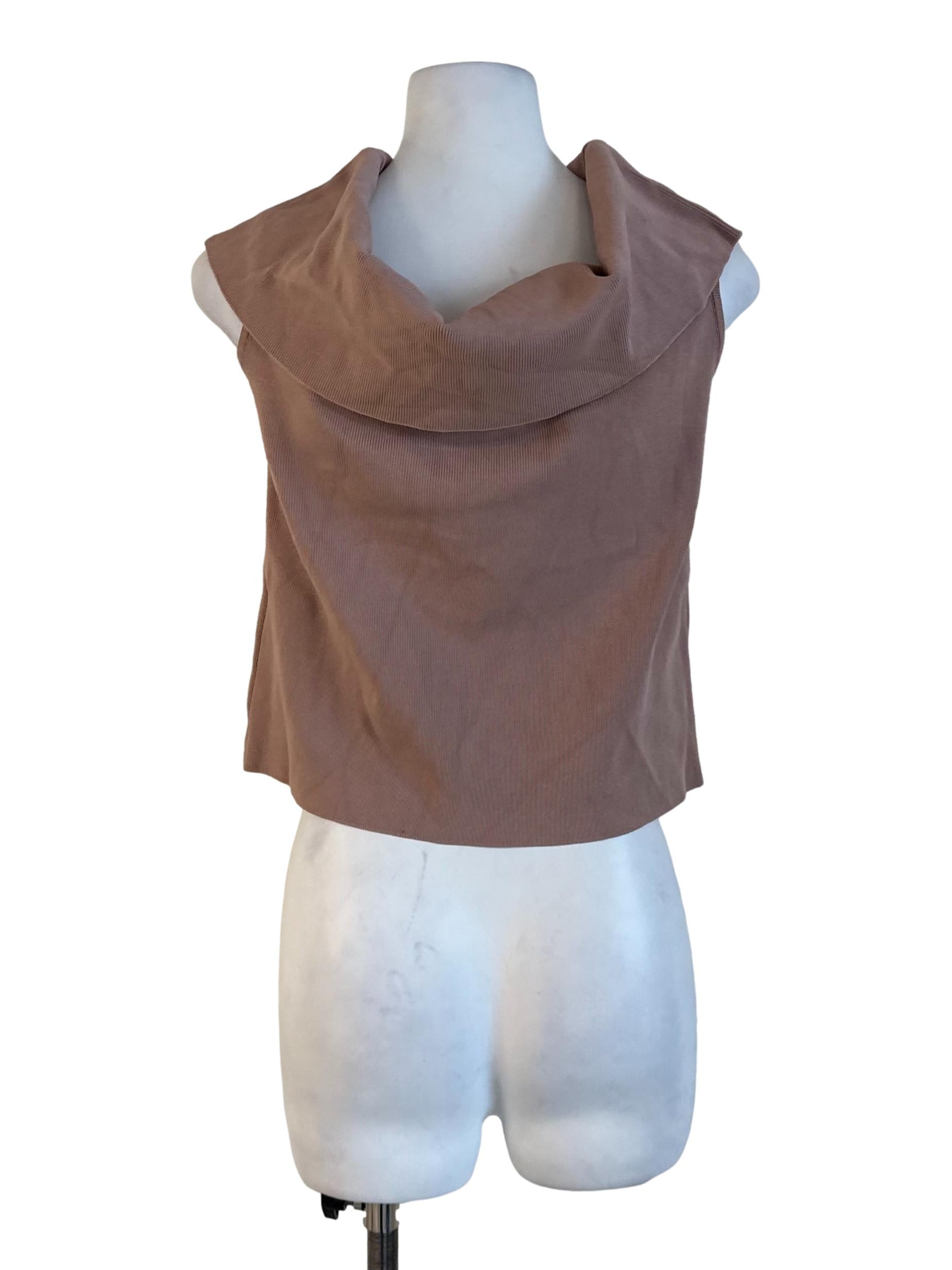 Dusty Brown Knit Sleeveless Top