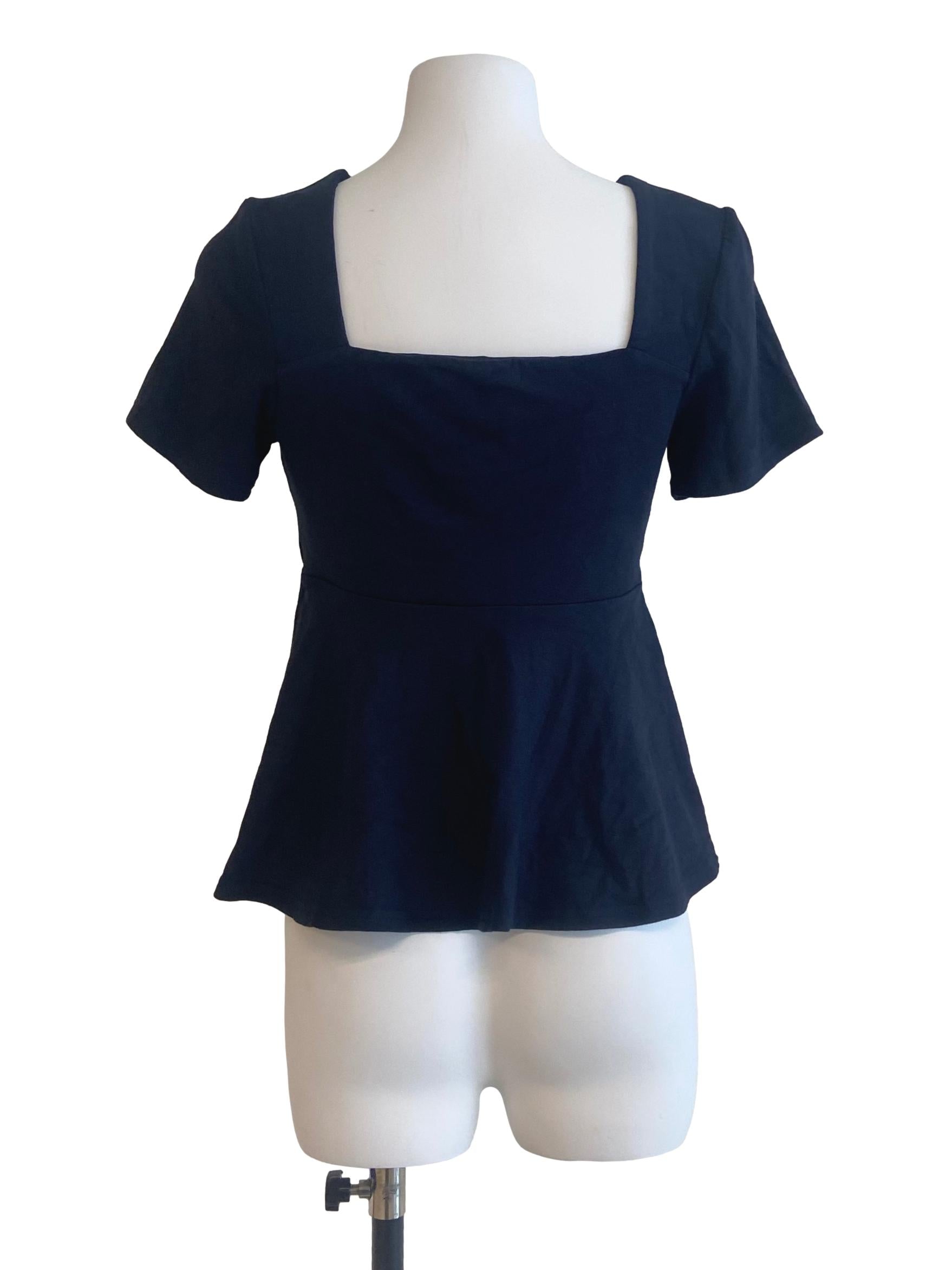 Navy Blue Twill Blouse