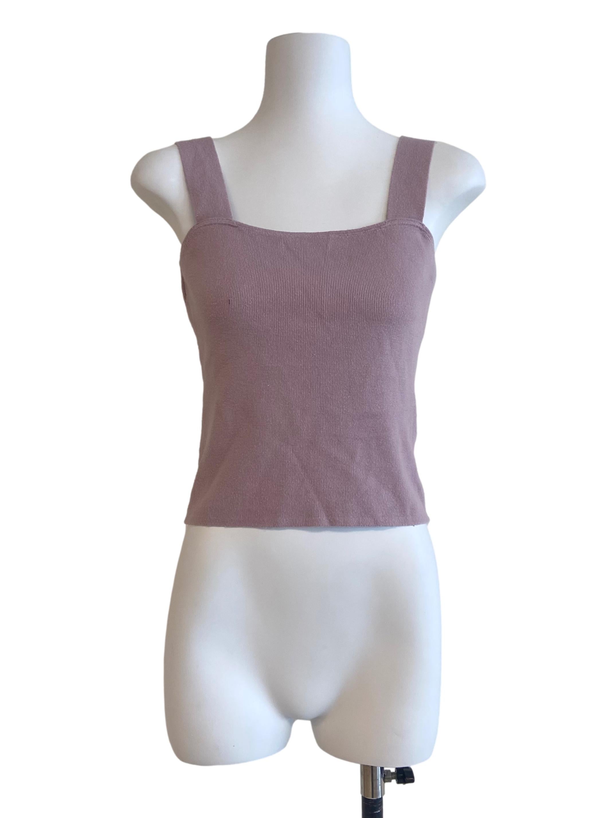 Mauve Pink Sleeveless Crop Top