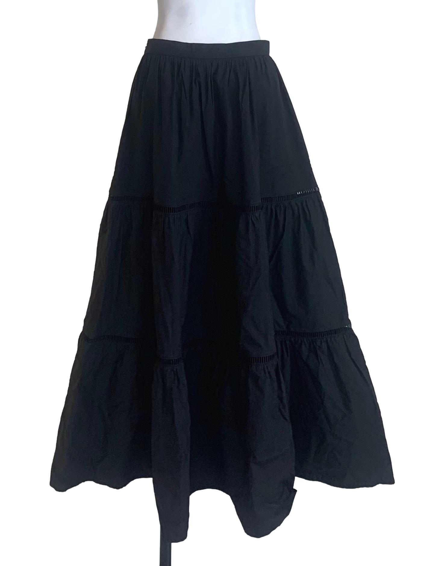 Oil Black Tiered Skirt LB