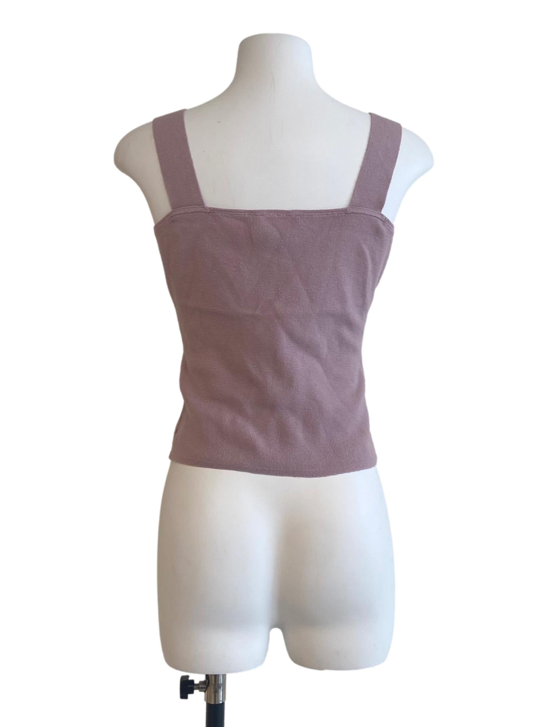 Mauve Pink Sleeveless Crop Top