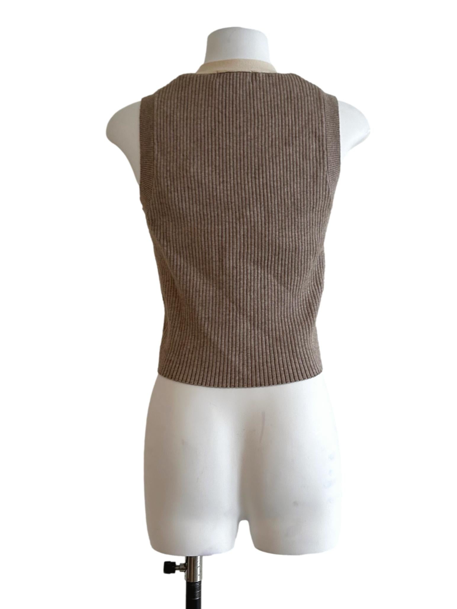 Beige Camel Rib Knit Top