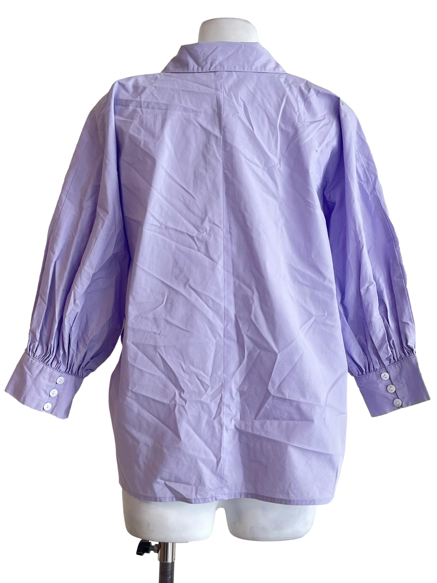 Lavender Purple Quater Puff Sleeve Top
