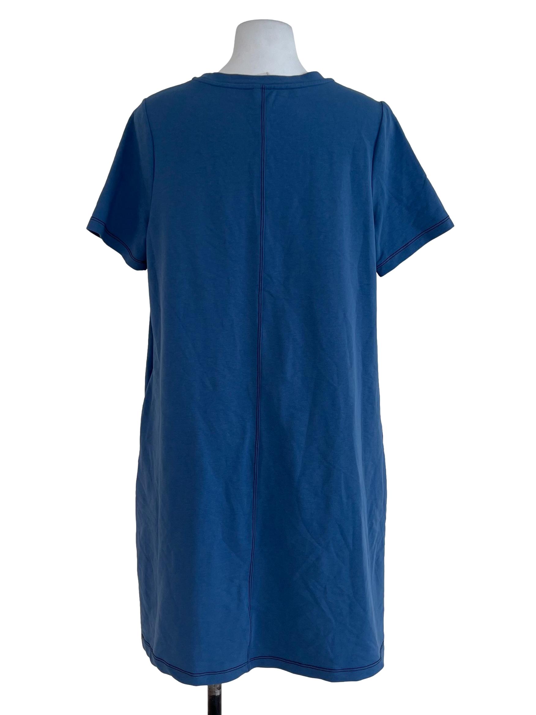 Lalu Blue Shirt Cotton Dress | REFASH