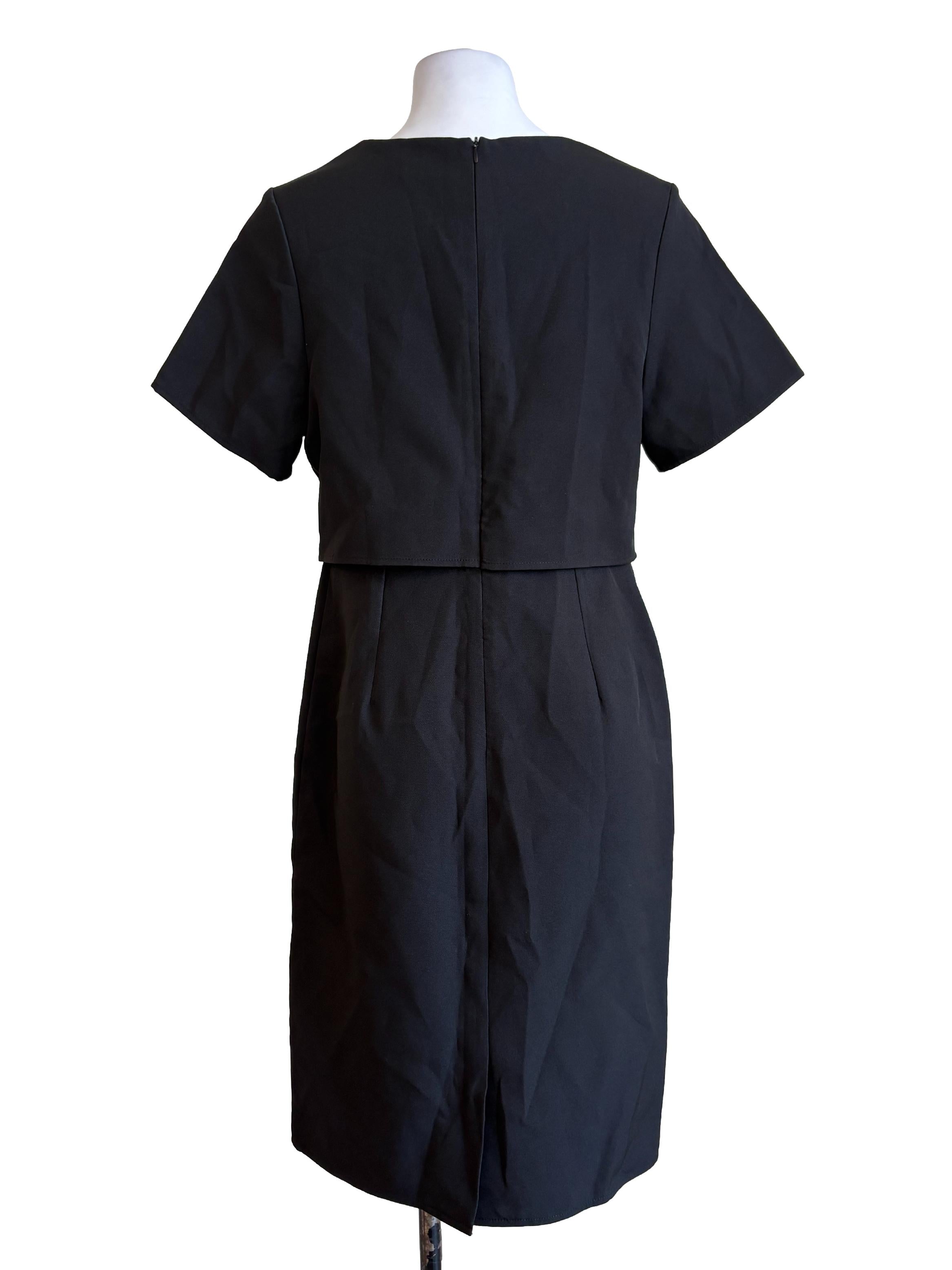 Black Flap Top Office Dress