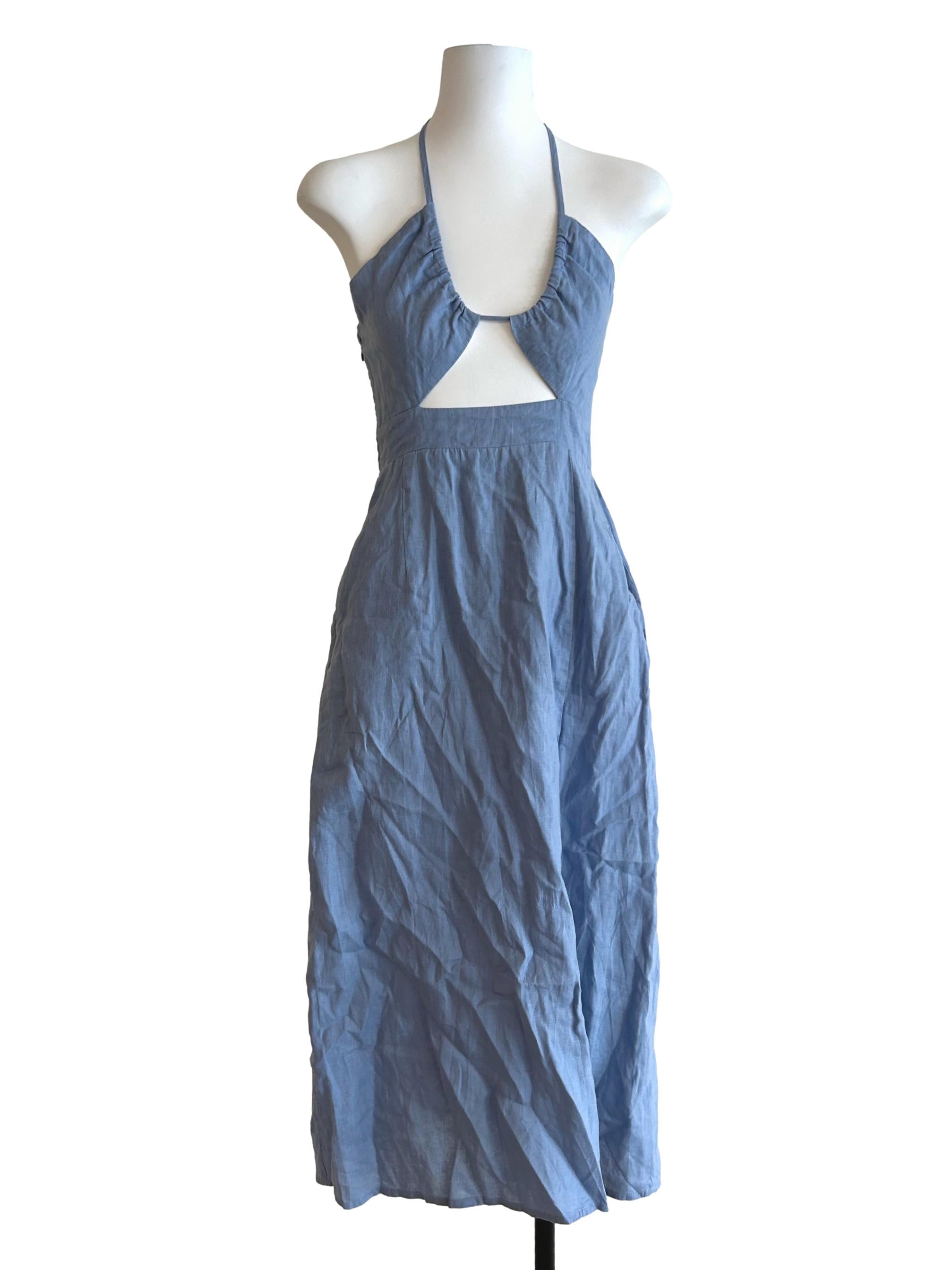 Cornflower Blue Halter Dress TEM