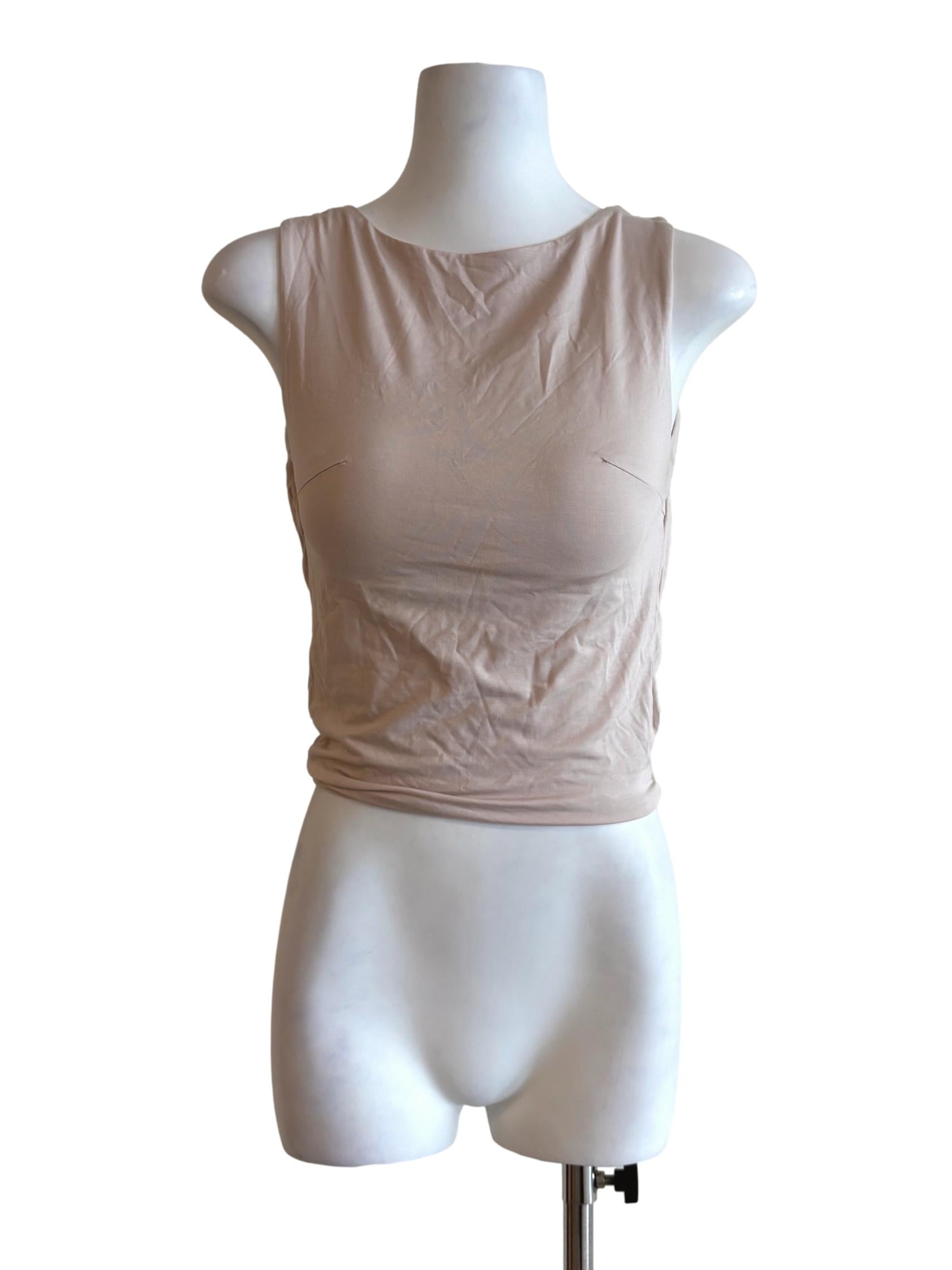 Nude Pink Back Lace Cape Top