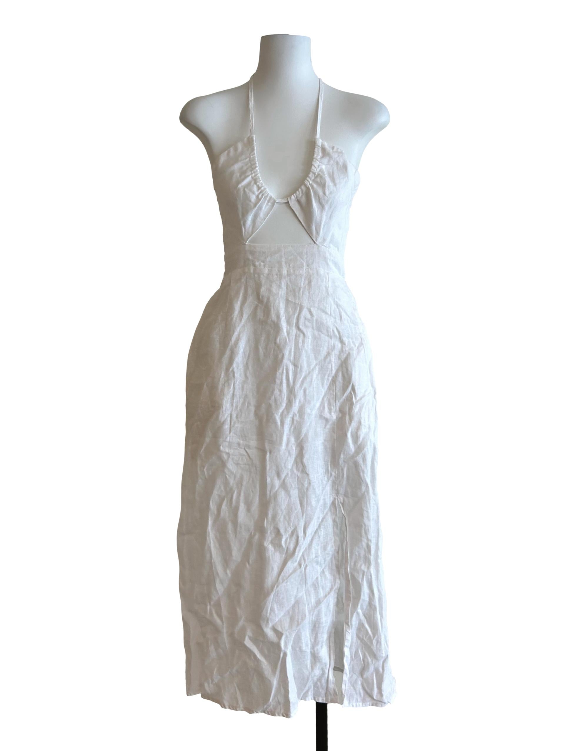 Daisy White Halter Dress TEM