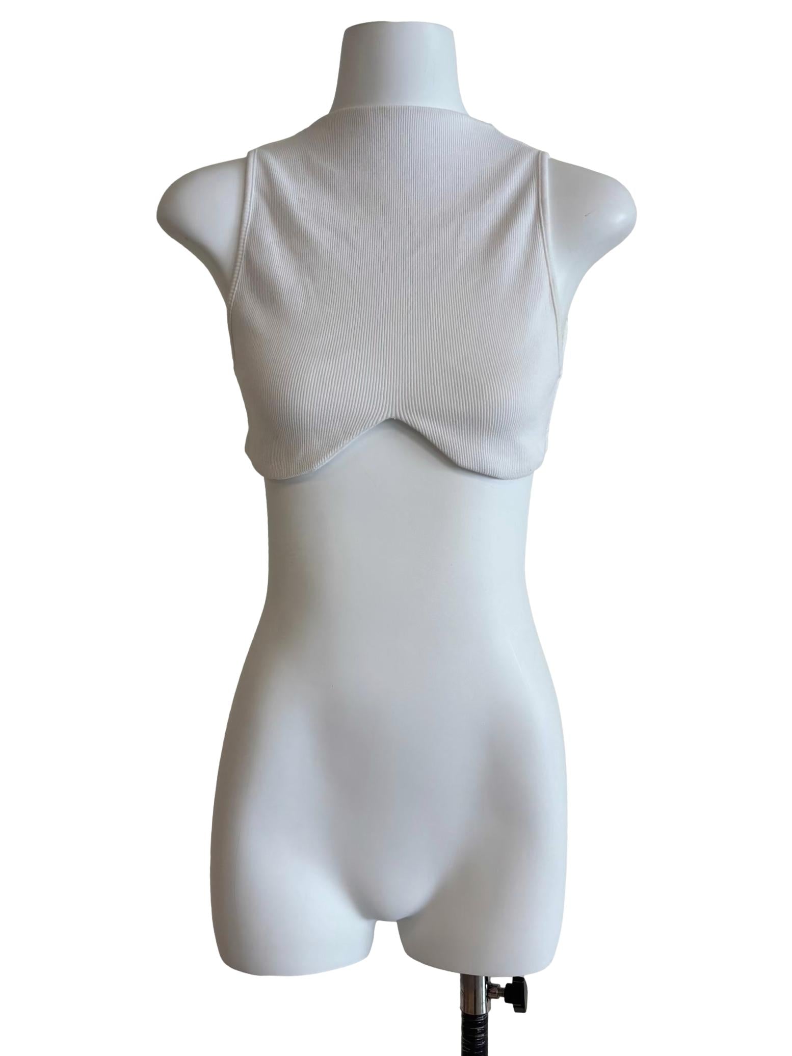 Powder White Mandy Ribbed Tank Top CSN