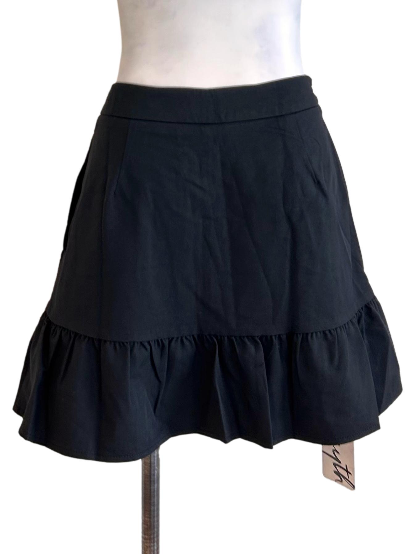 Black Asymmetric Ruffles Skorts