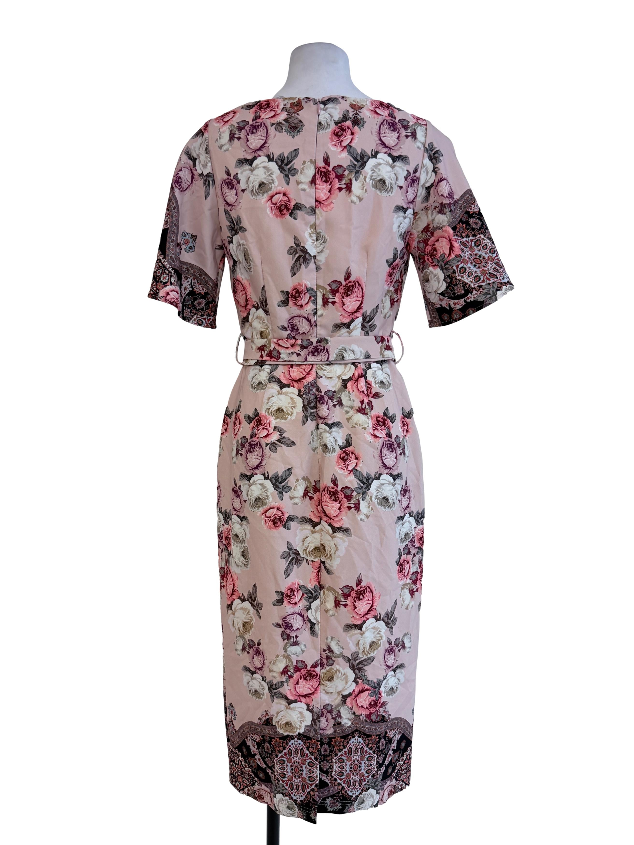 Beige Floral Maxi Dress