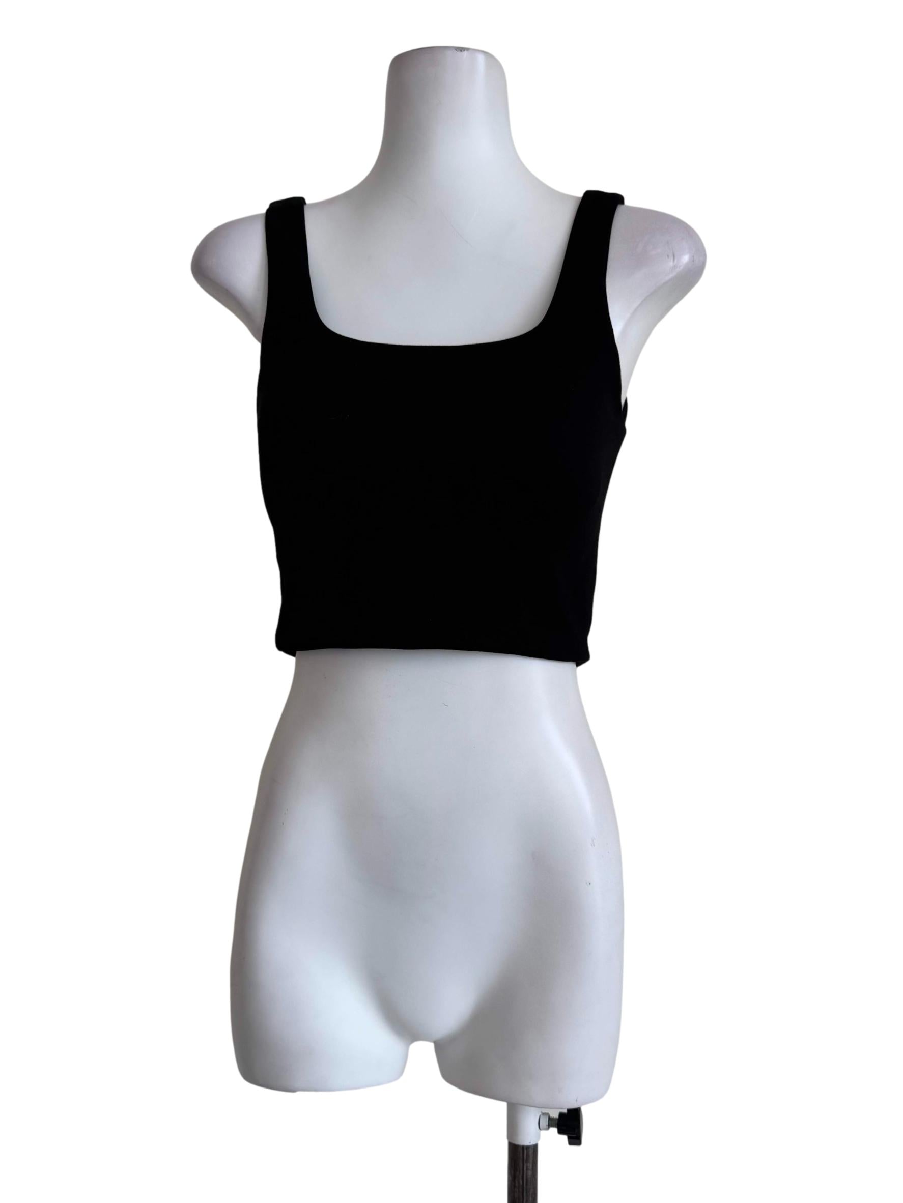 Pitch Black Padded Crop Top