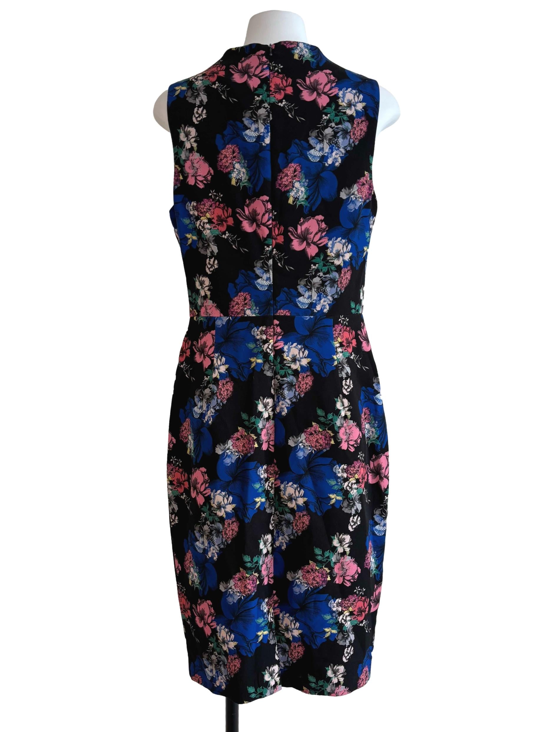 Rich Black Floral Pencil Dress