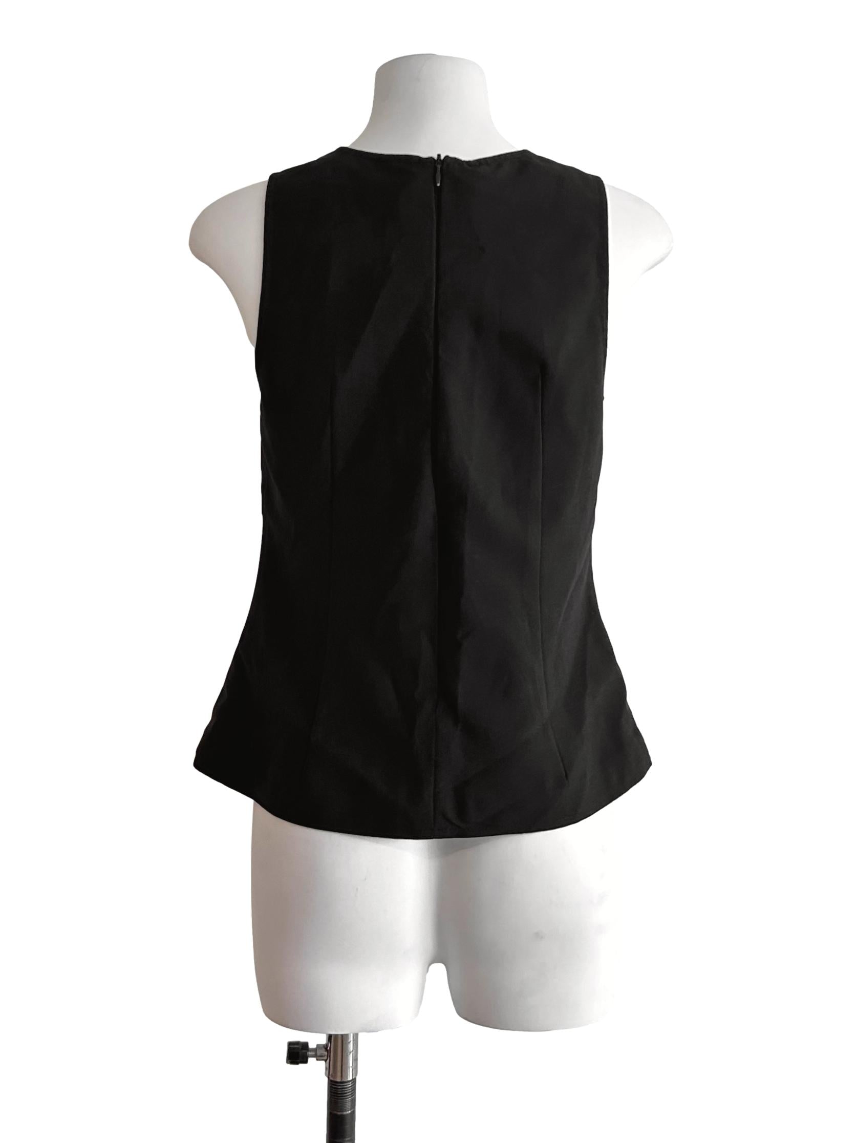Off Black Sleeveless Top