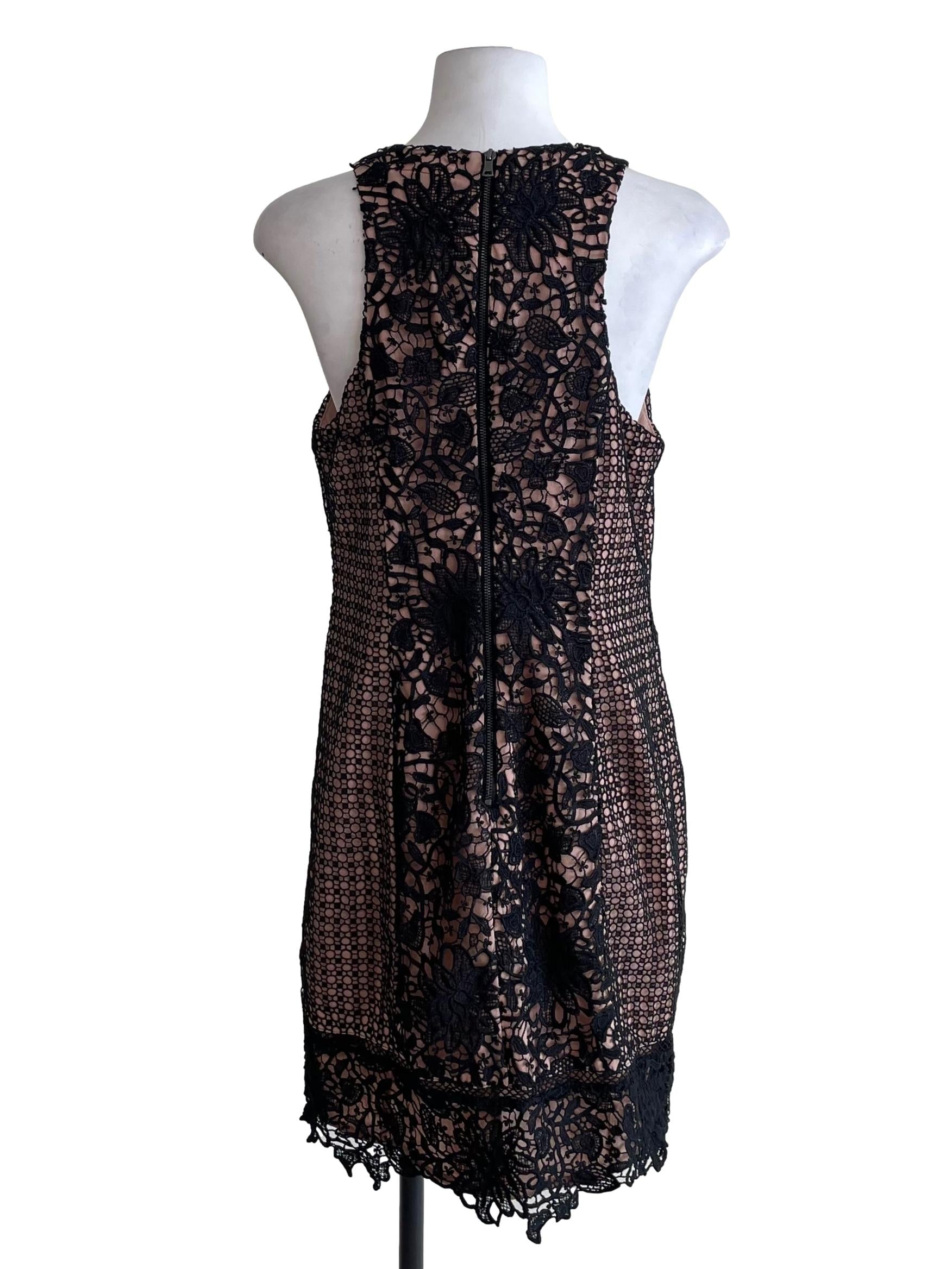 Black Lace Halter Neck Sheath Dress