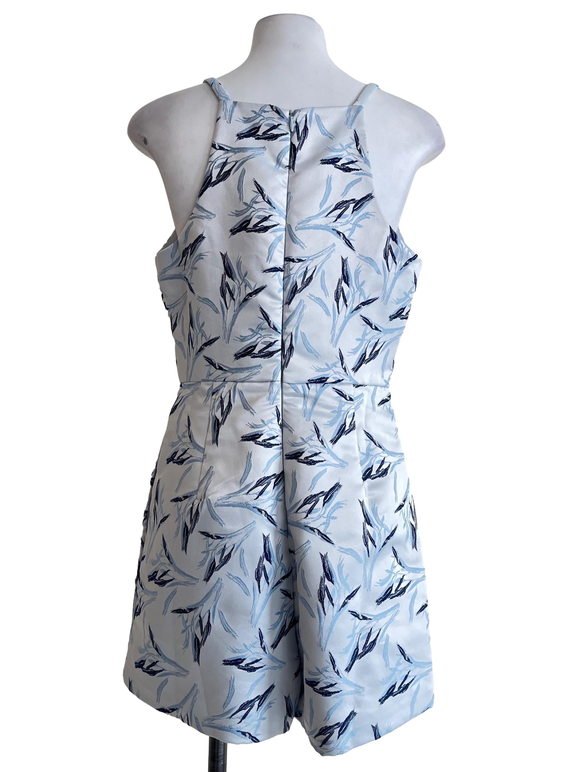Sky Blue Prints V-Neck Romper