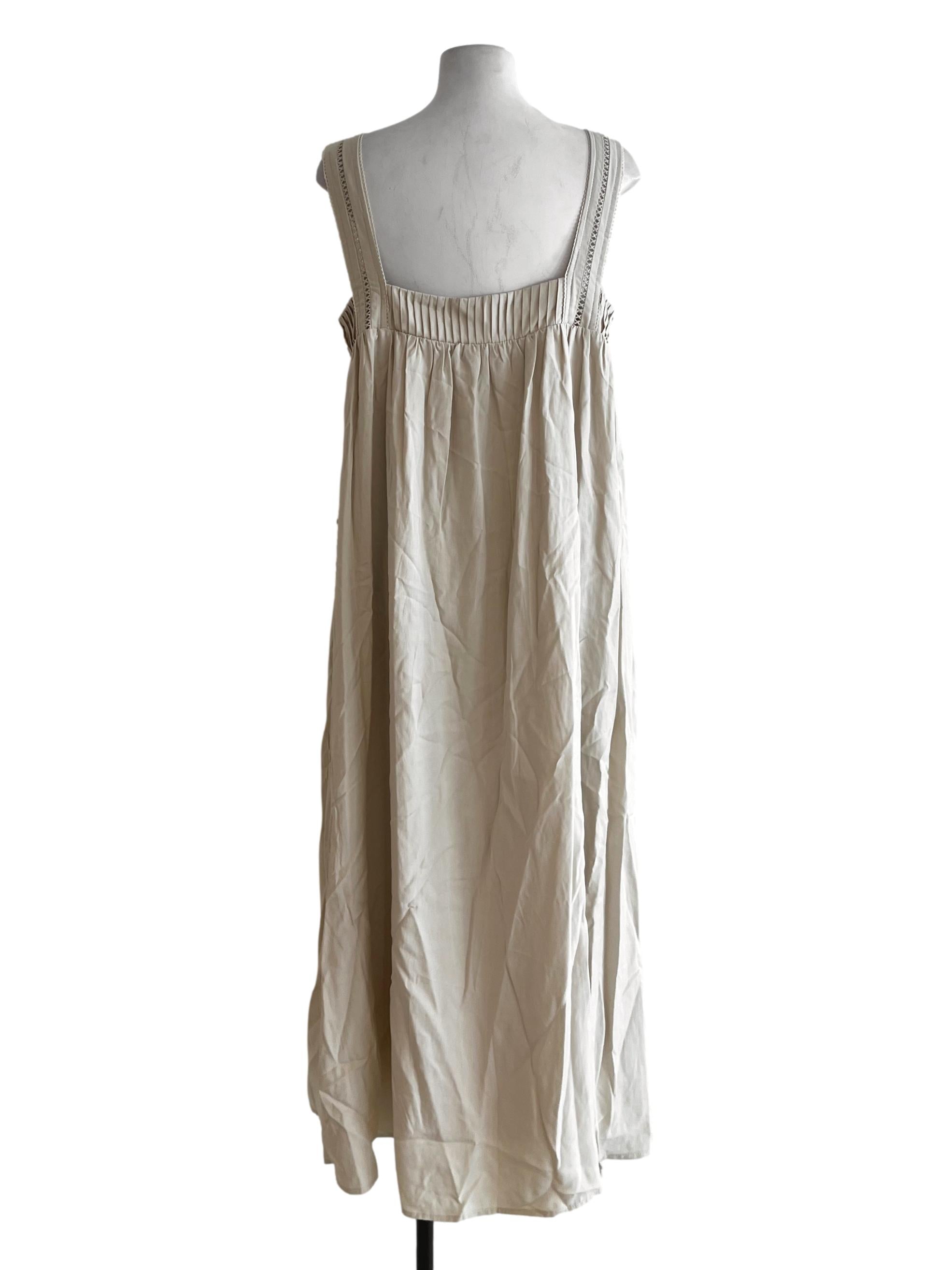 Beige Square Neckline Jumper Dress TEM
