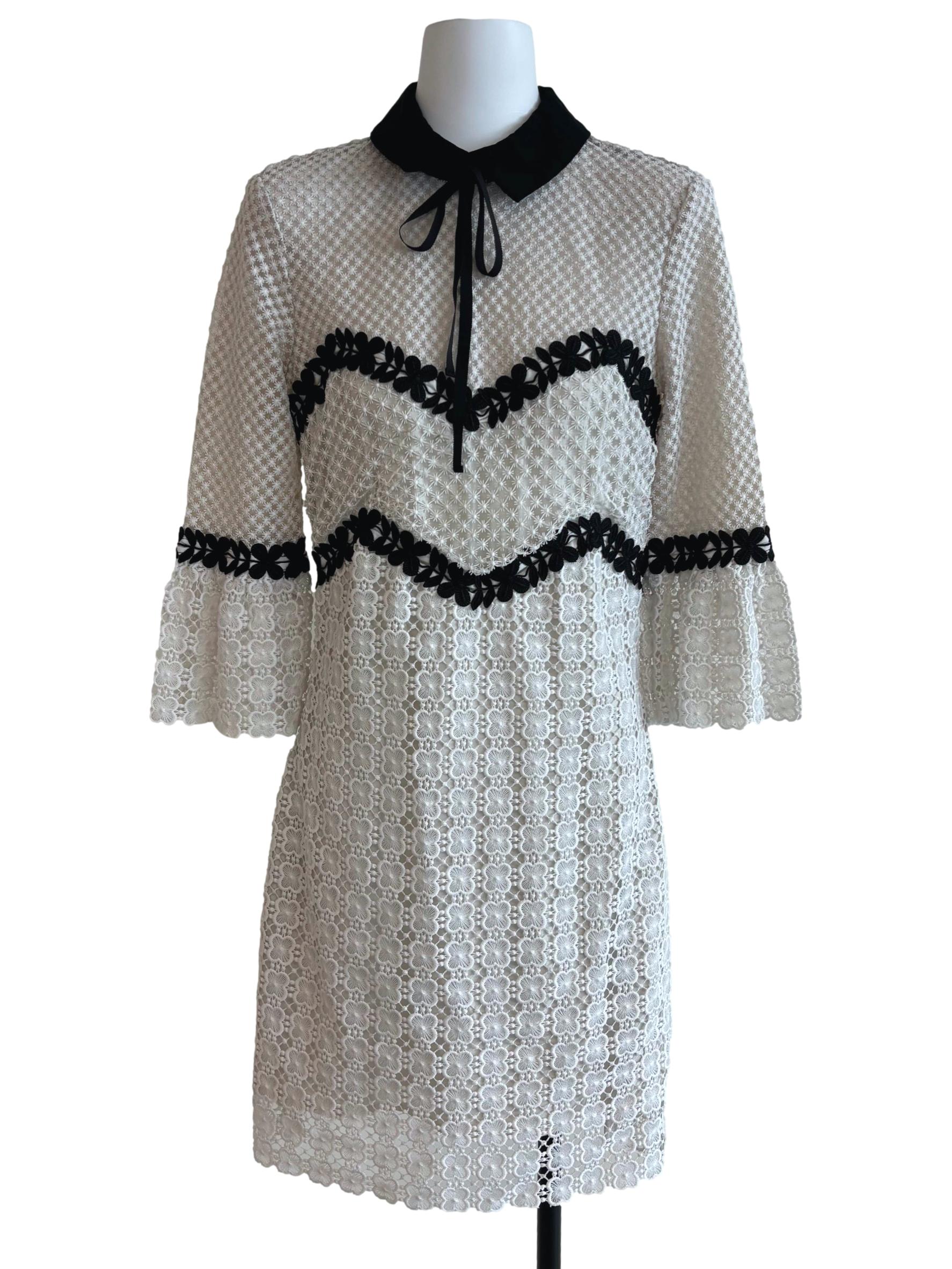 Cotton White A-Line Lace Dress