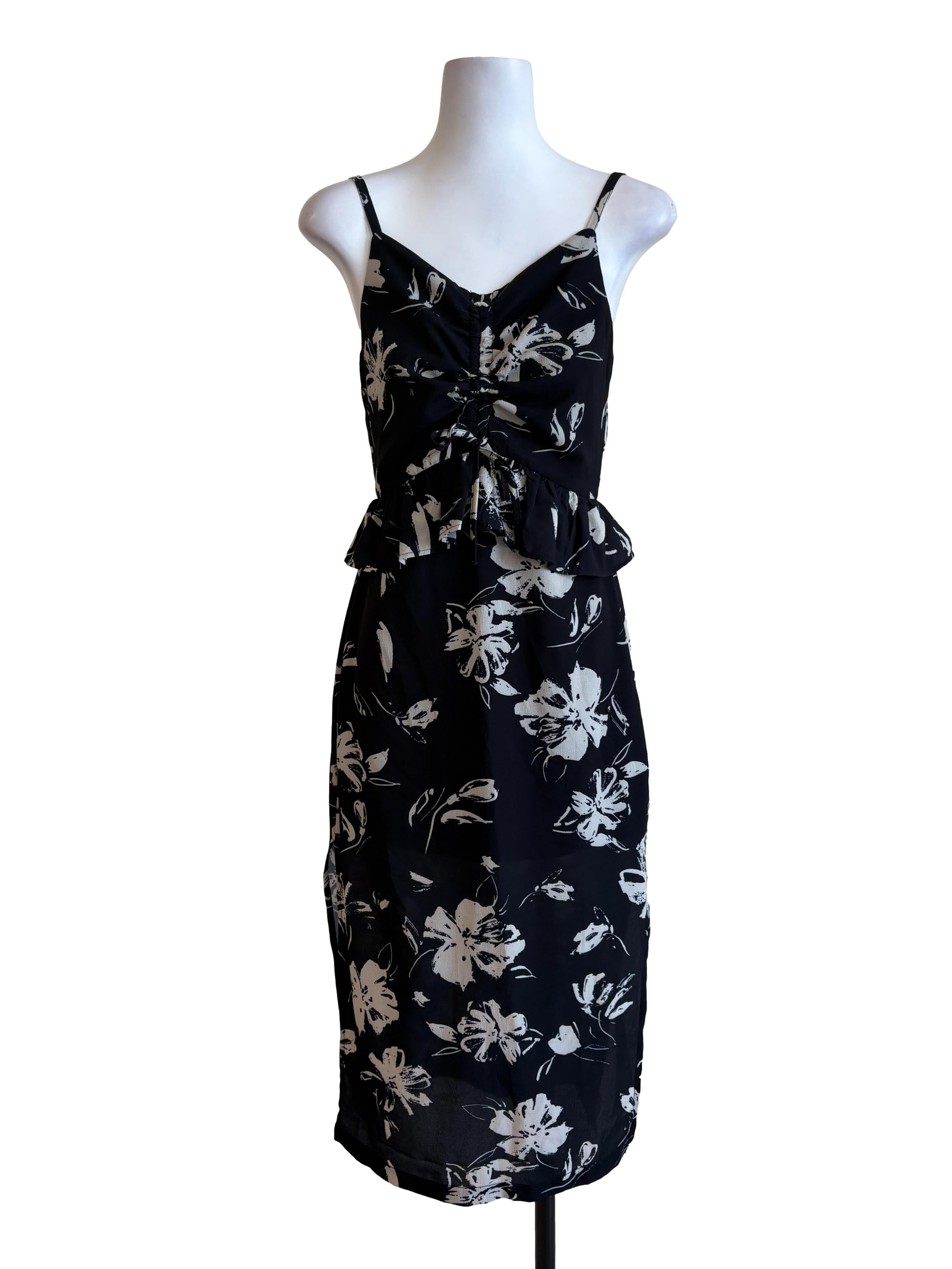Black Floral Slip Dress TCL