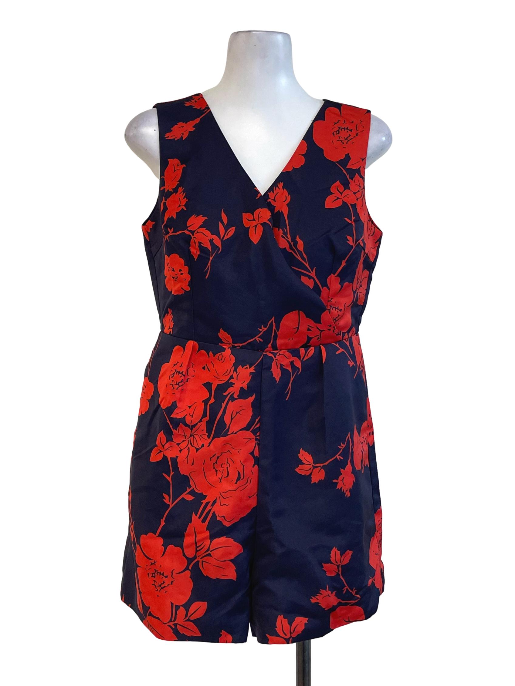 Navy Blue Floral Rompers
