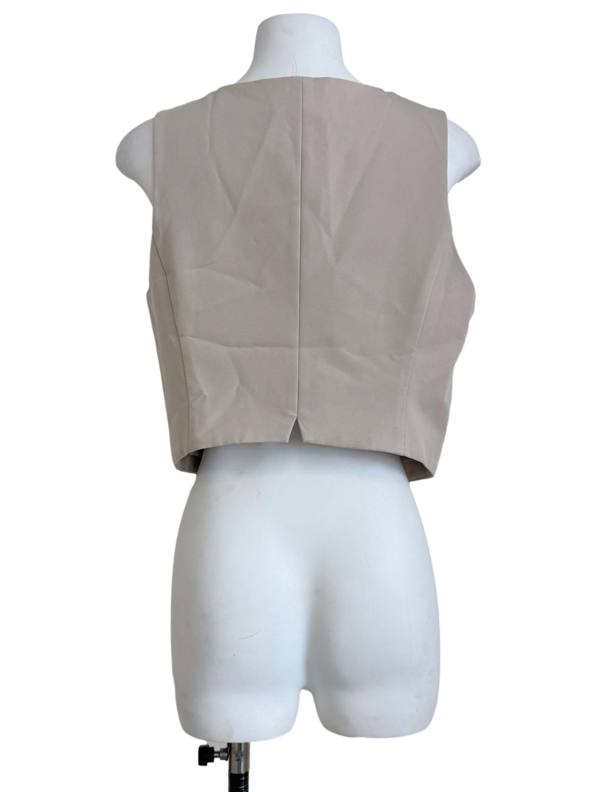 Parchment Beige Sleeveless Vest