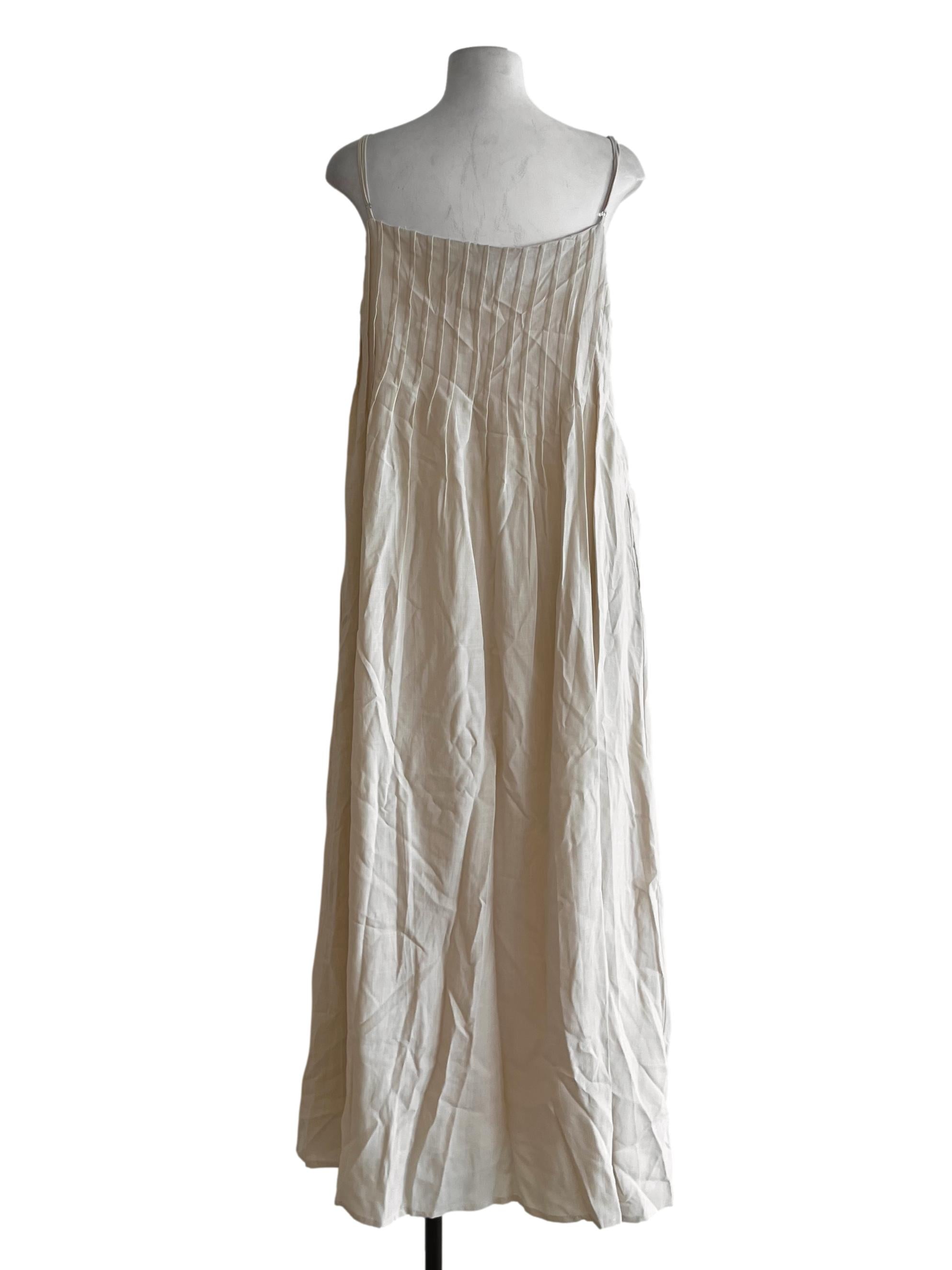 Eggnog Beige Spaghetti Strap A-Line Dress TEM