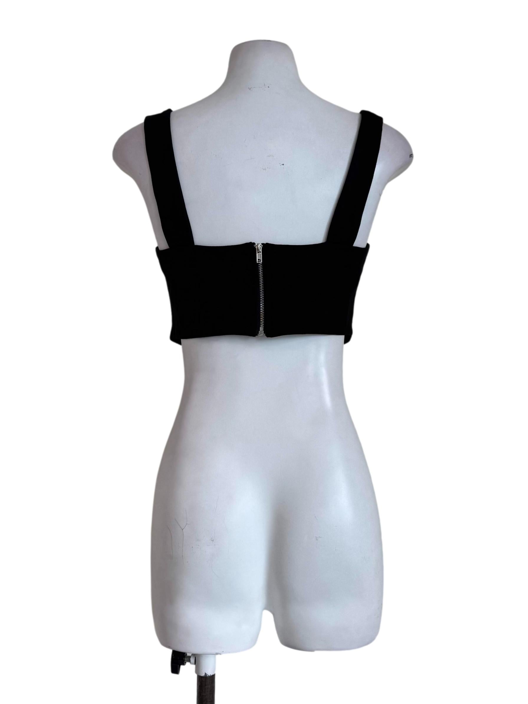 Ink Black Padded Crop Top