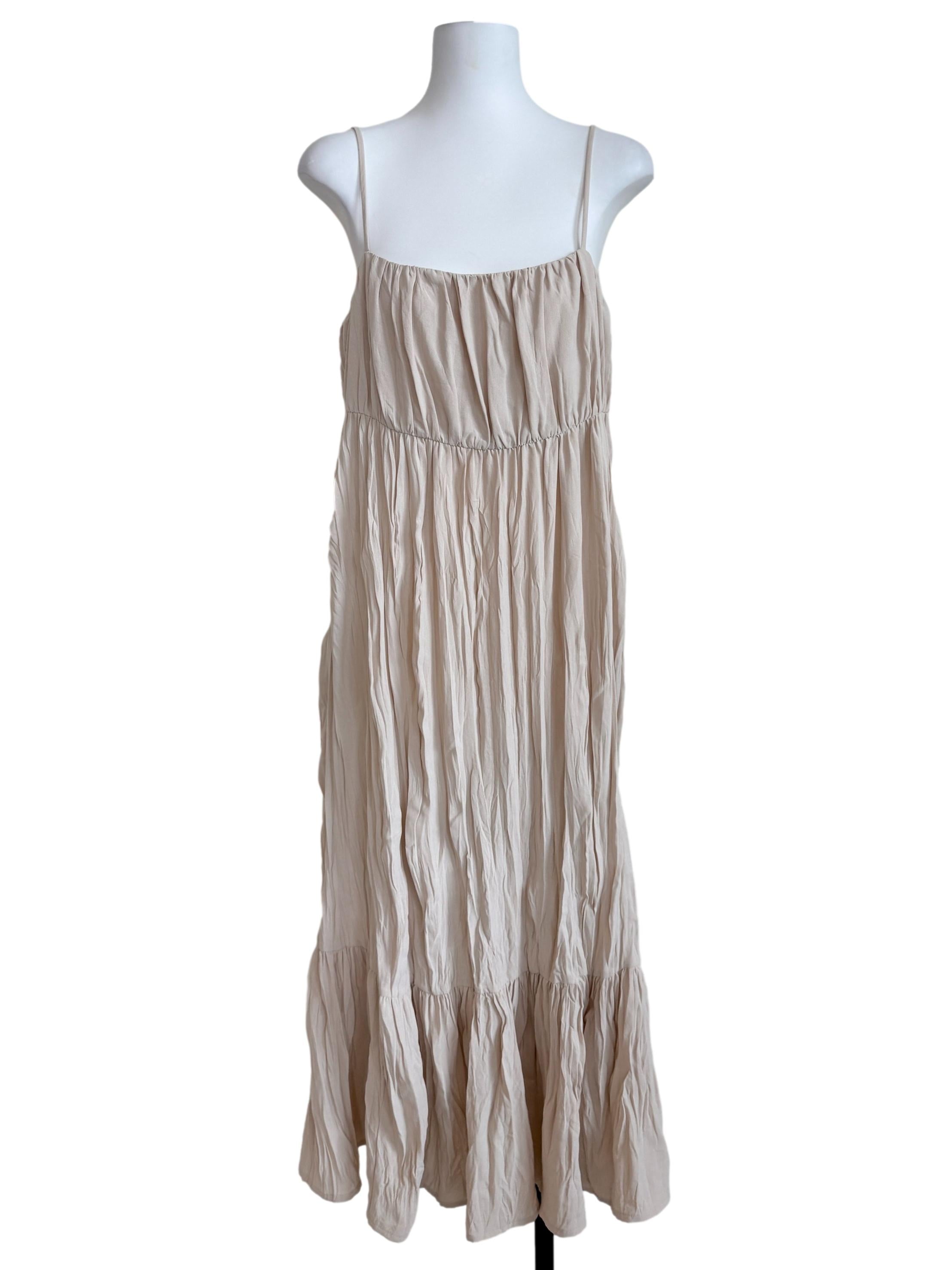 Parchment Beige Drop Waist Dress