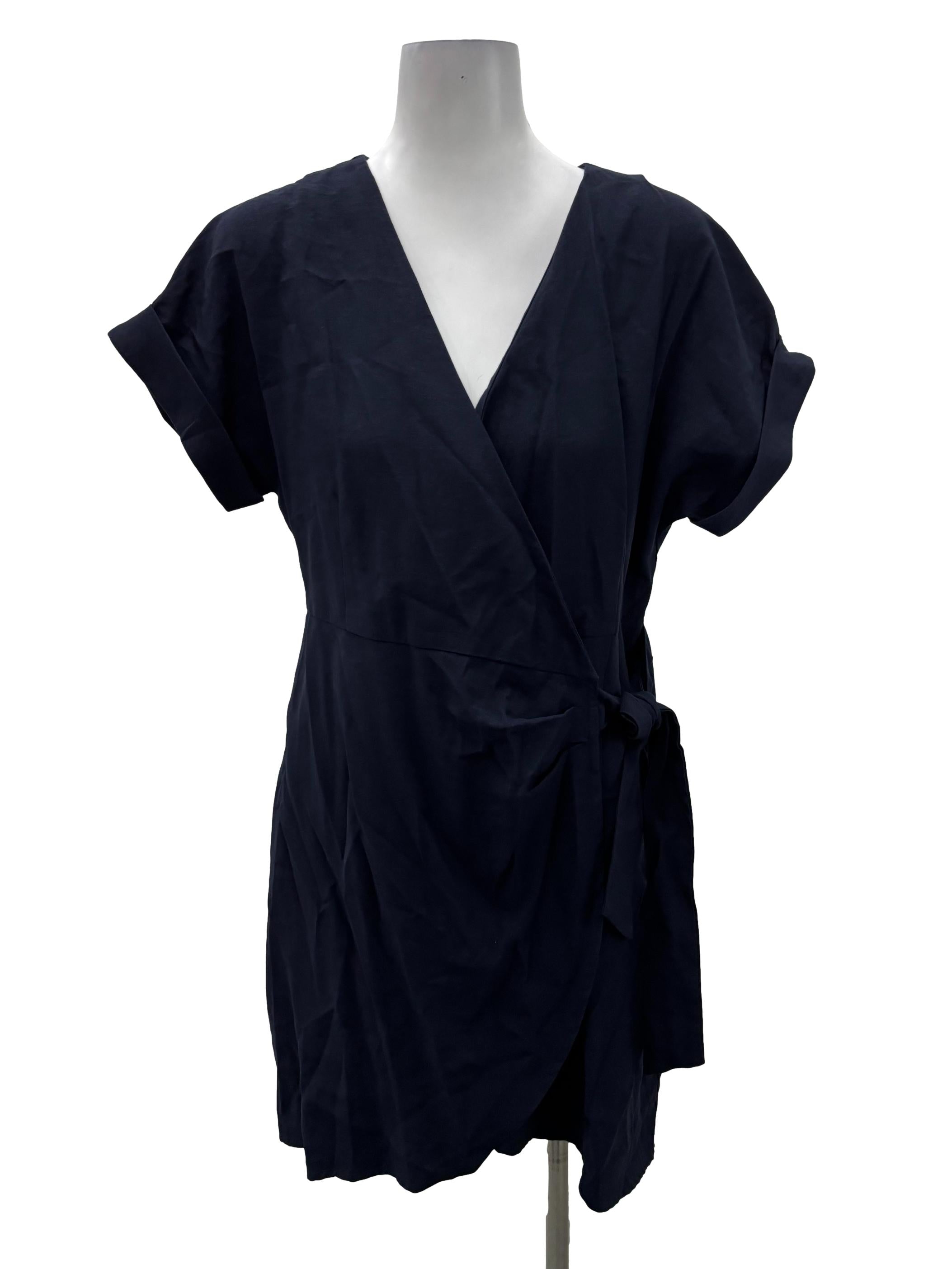 Navy Blue V-Neck Mini Dress LB
