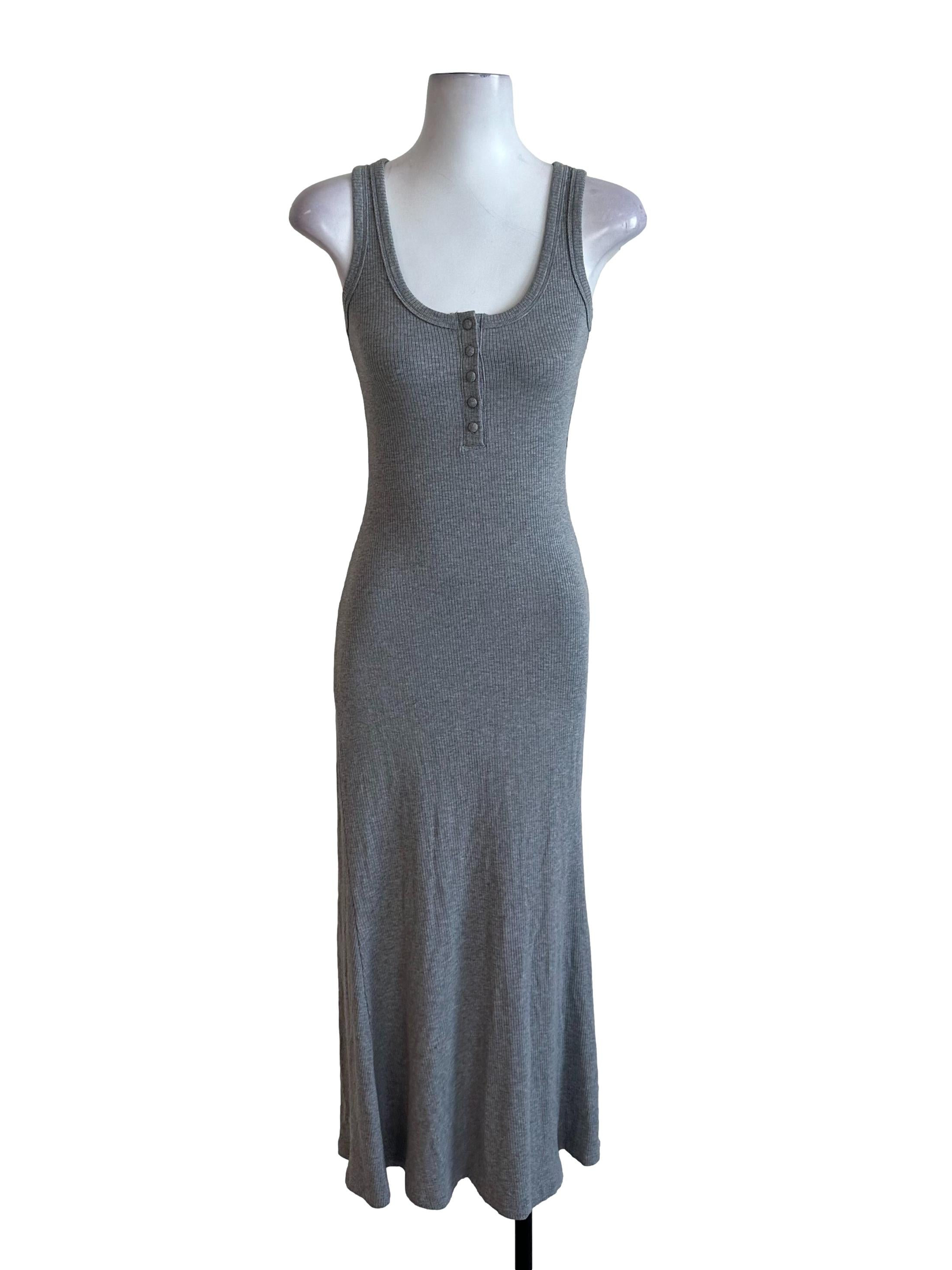 Light Grey Scoop Knit Bodycon Dress