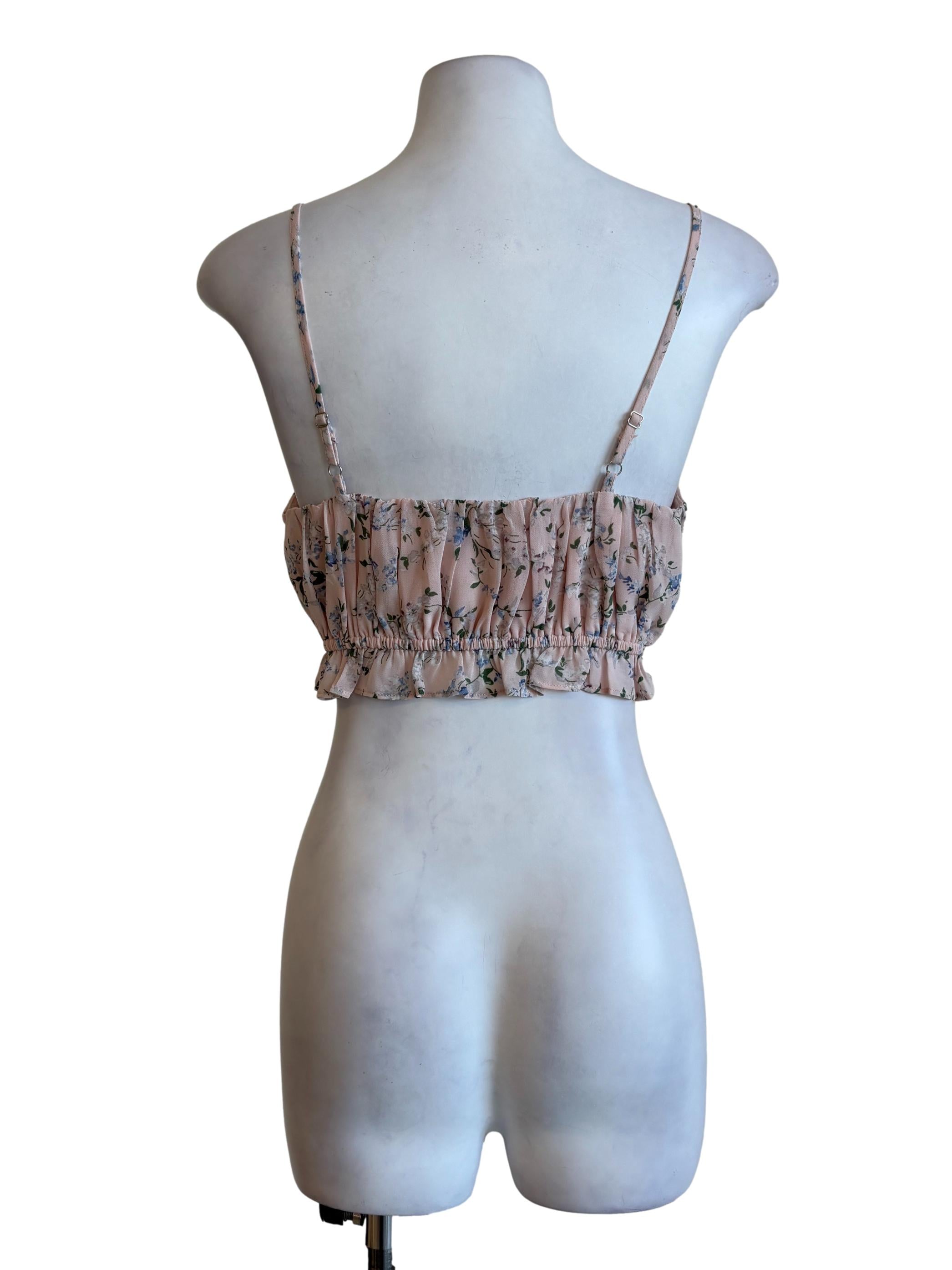 Pink Floral Crop Top