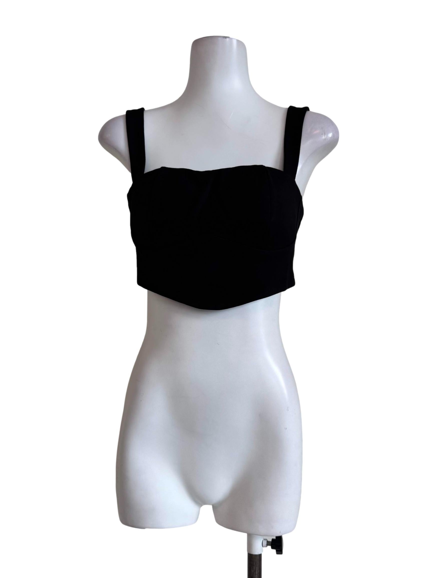 Ink Black Padded Crop Top