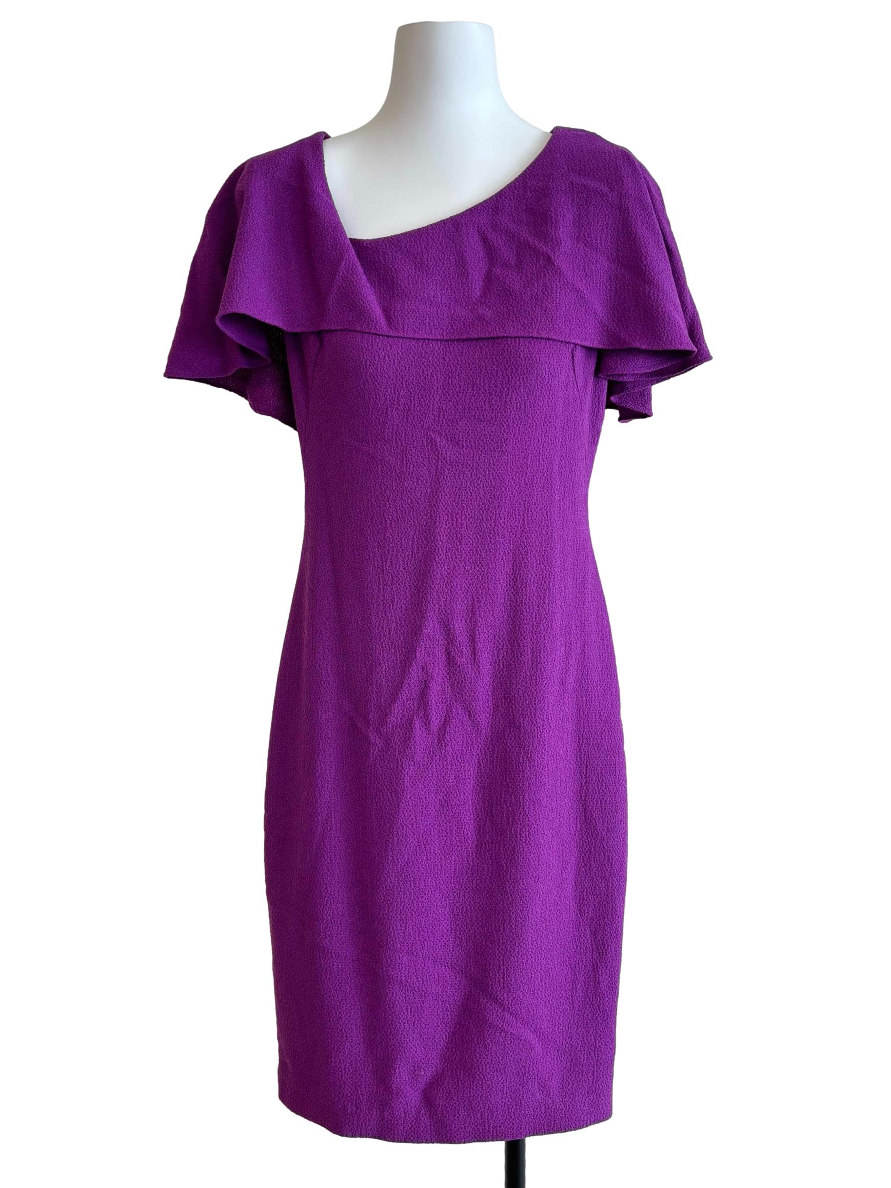 Violet Purple Cape Sheath Dress