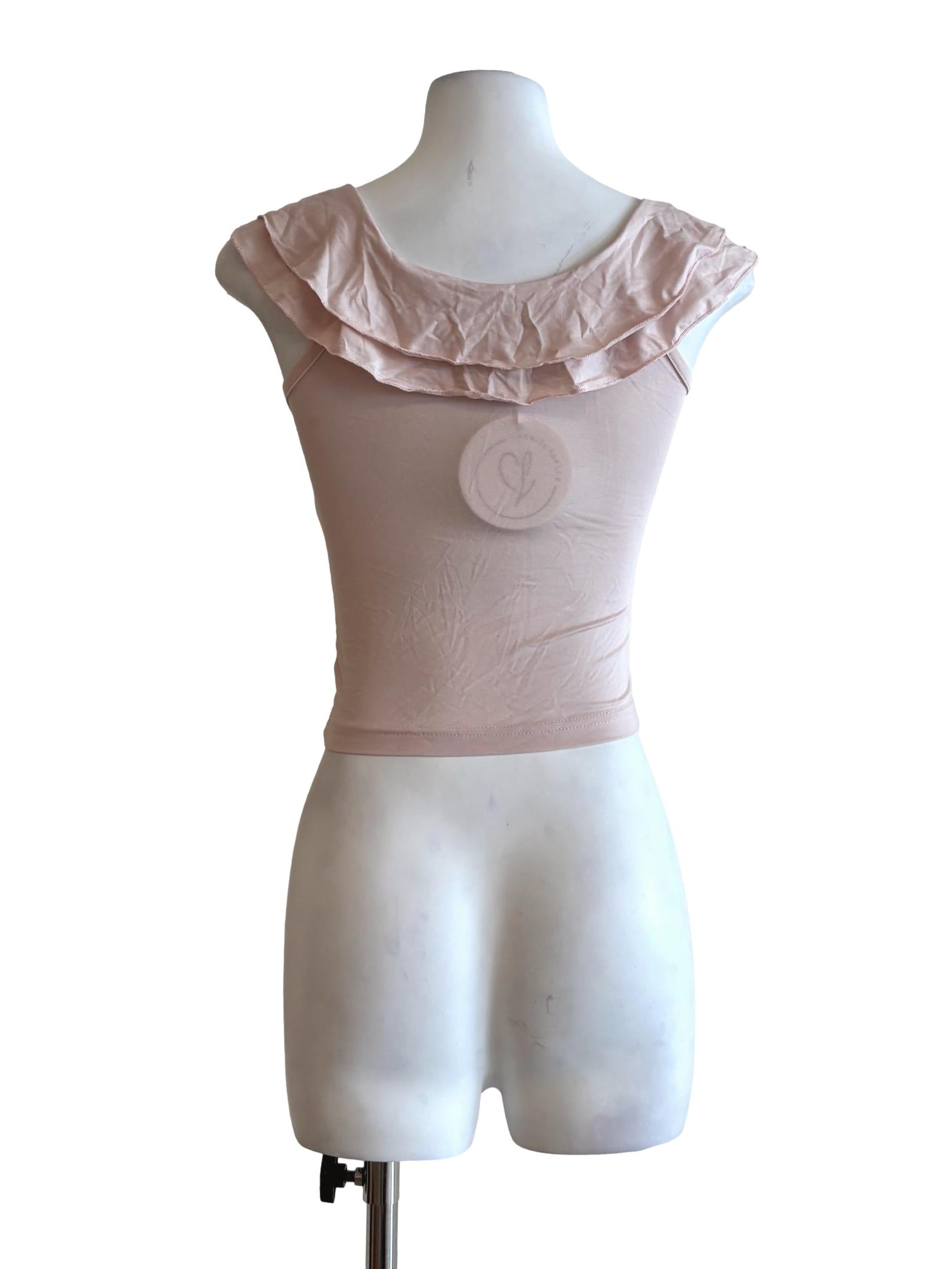 Baby Pink Front Twist Fitted Top