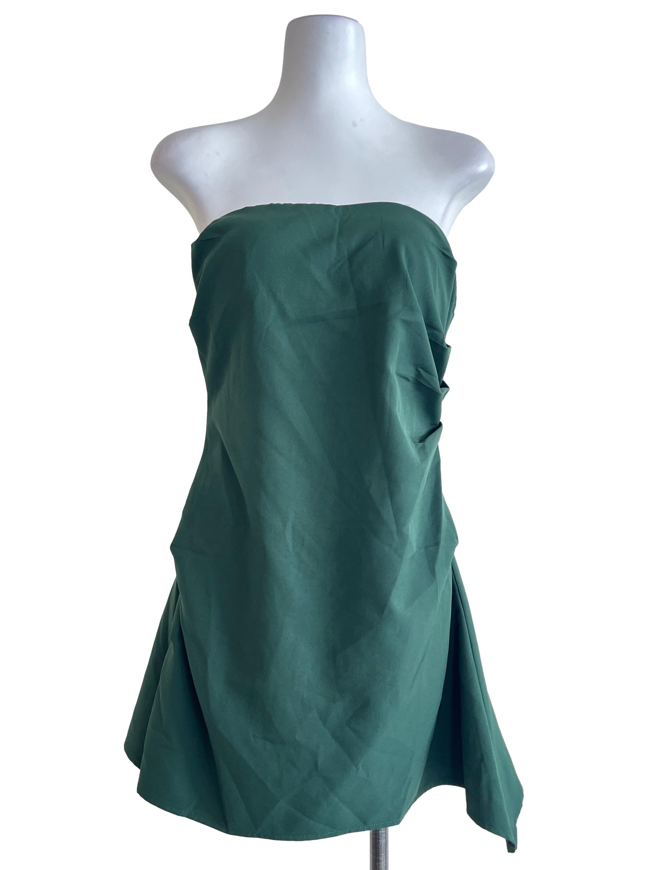 Emerald Green Strapless Sweetheart Mini Dress