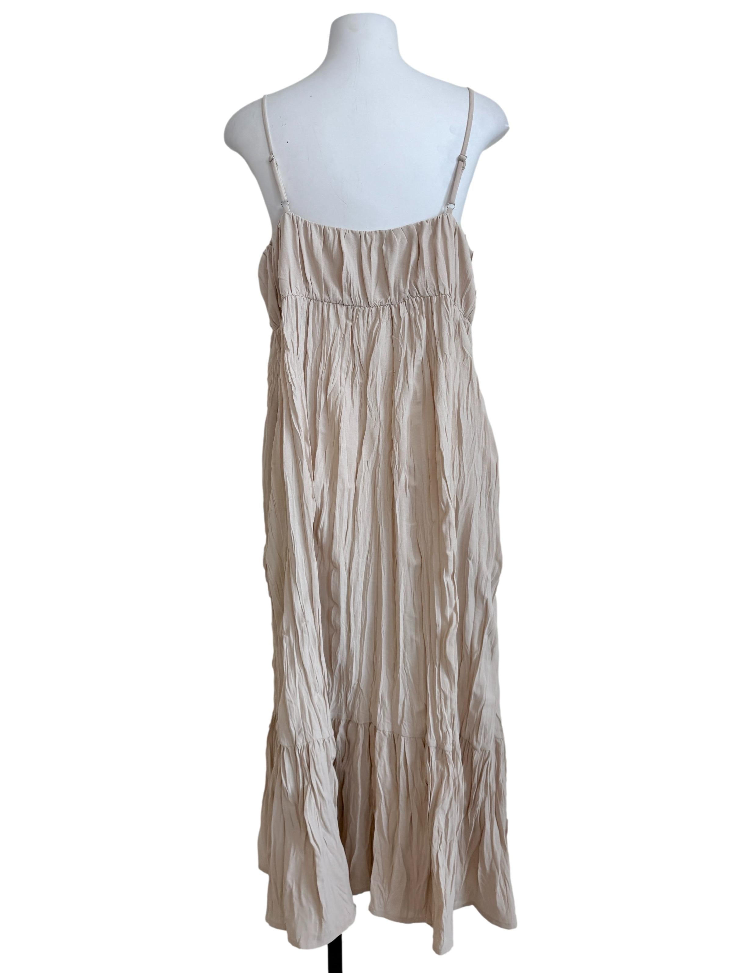 Parchment Beige Drop Waist Dress