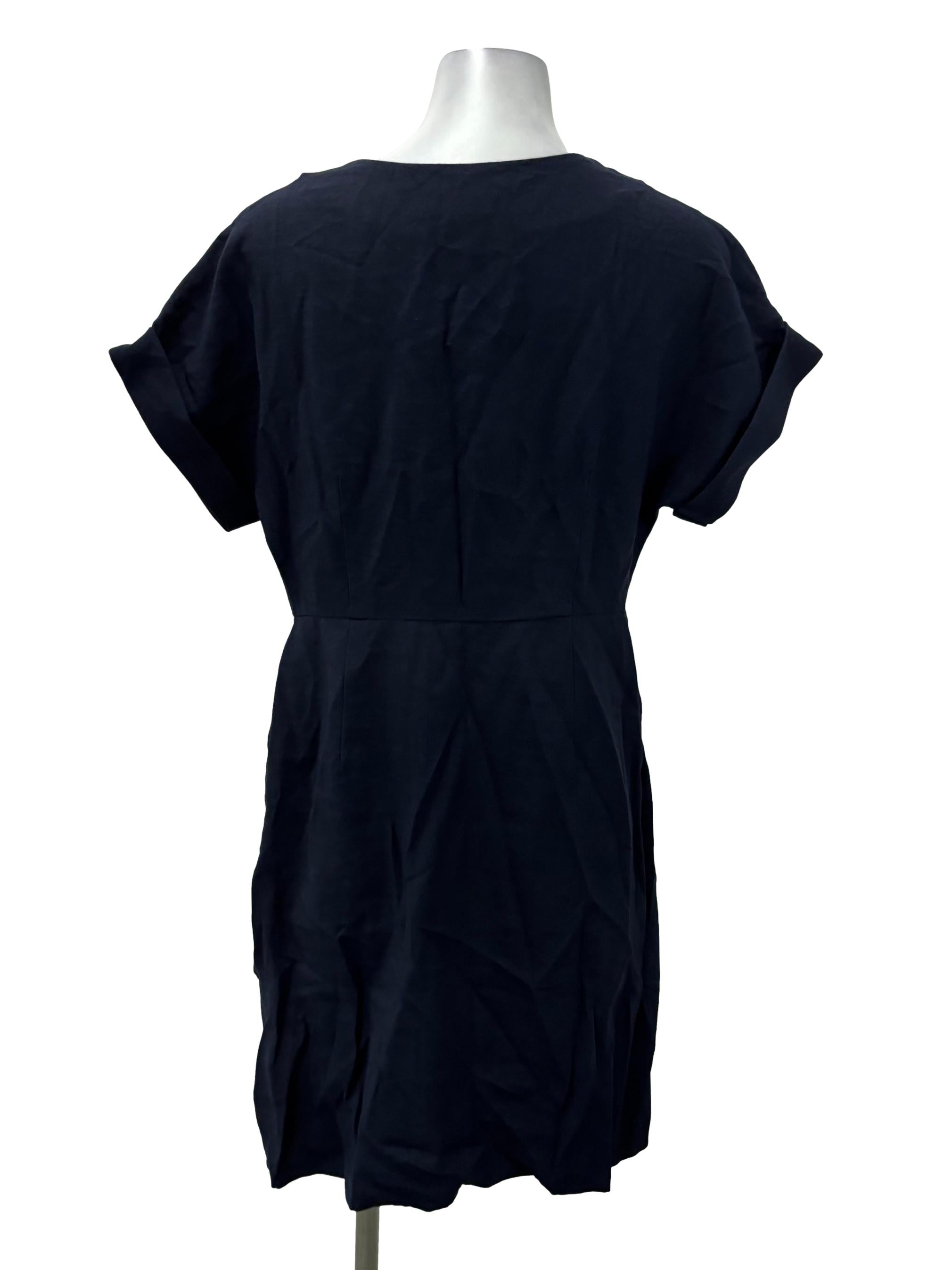Navy Blue V-Neck Mini Dress LB