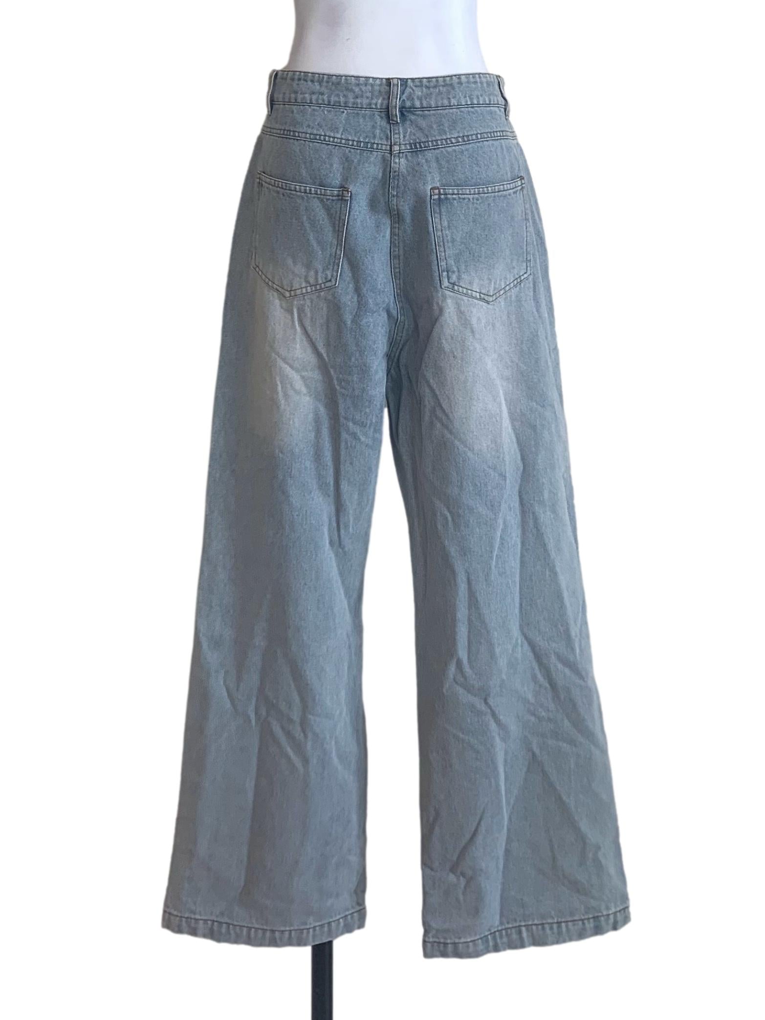 Stone Blue Wide Leg Jeans