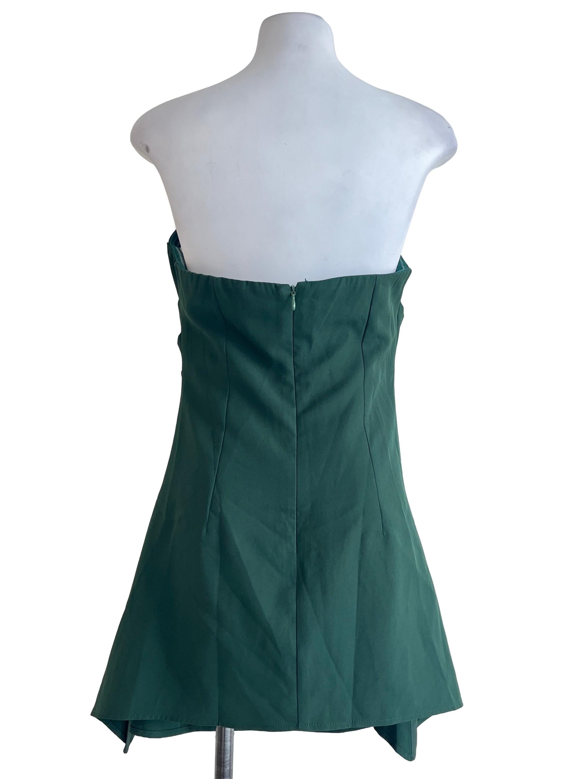 Emerald Green Strapless Sweetheart Mini Dress