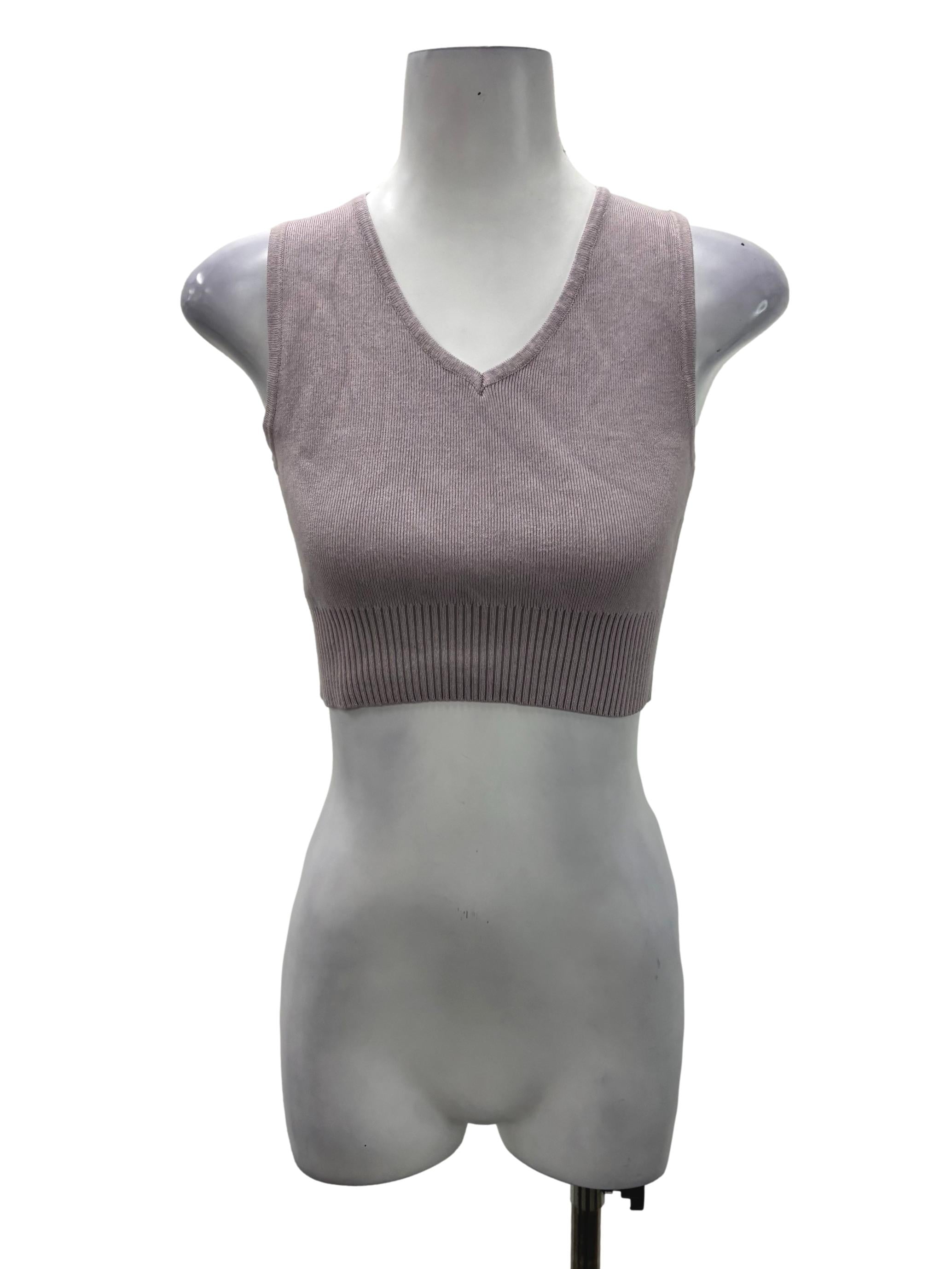 Lilac V-Neck Knit Vest Top