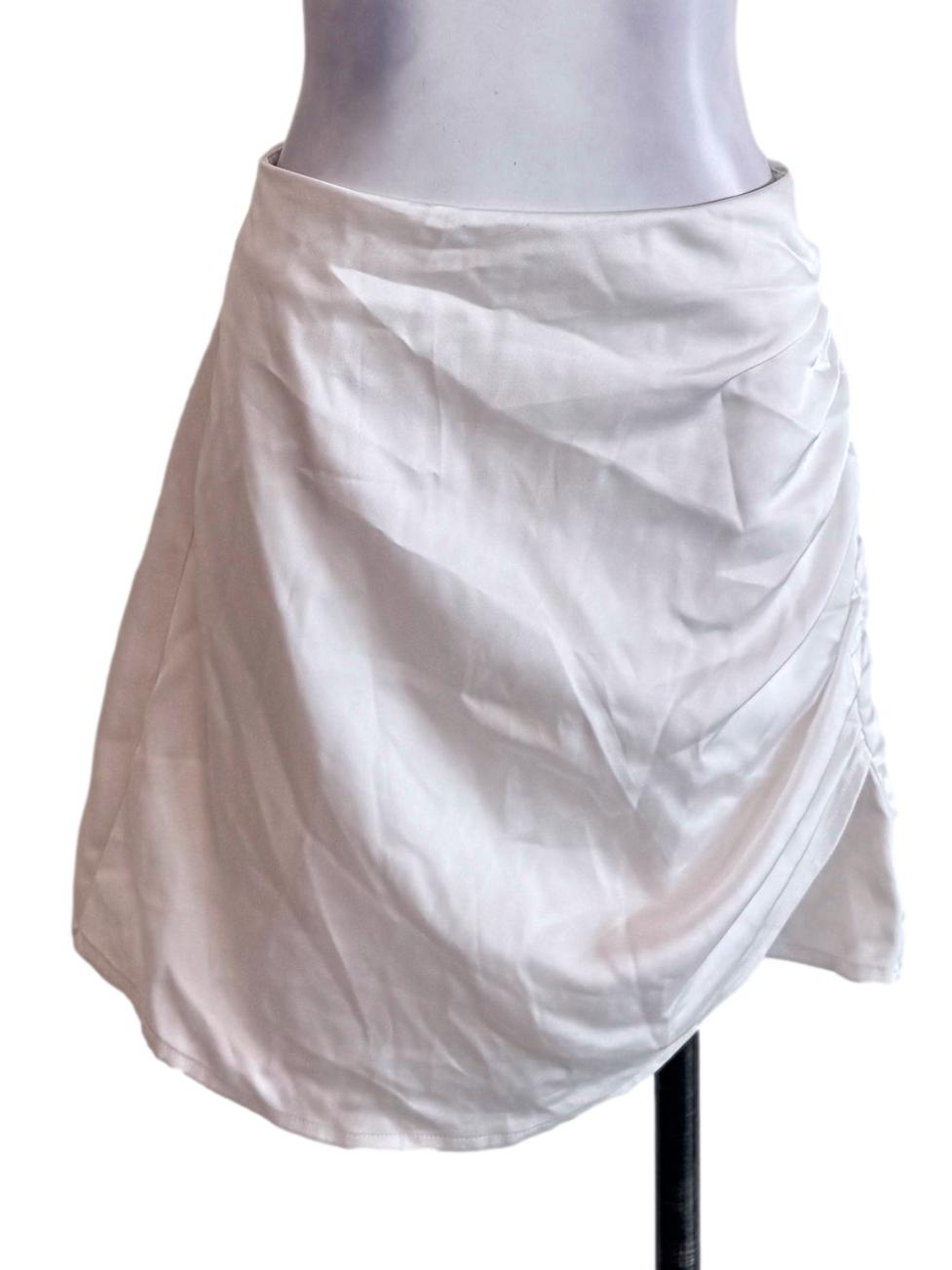White Ruched Skorts