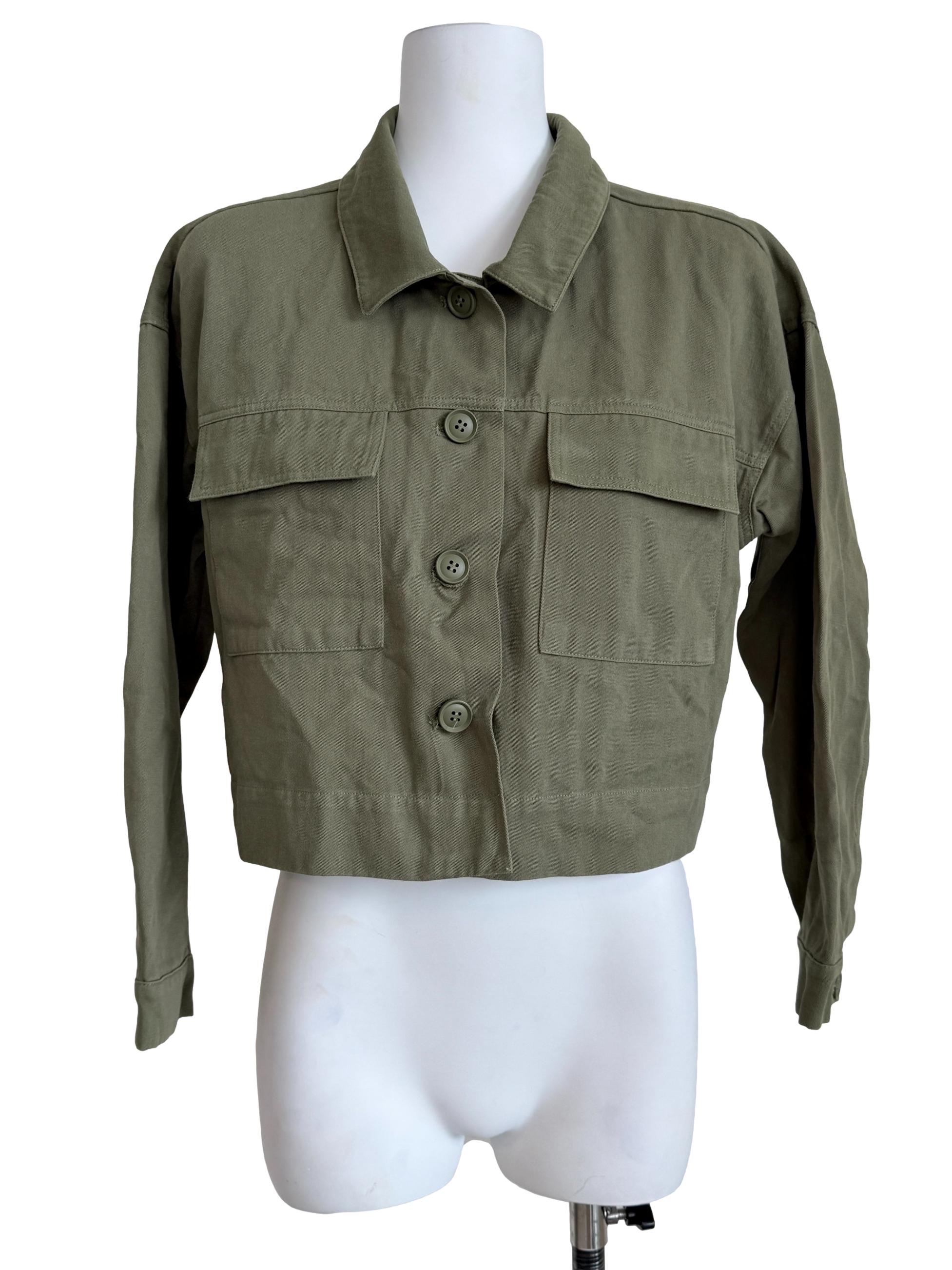 Crocodile Green Cropped Jacket
