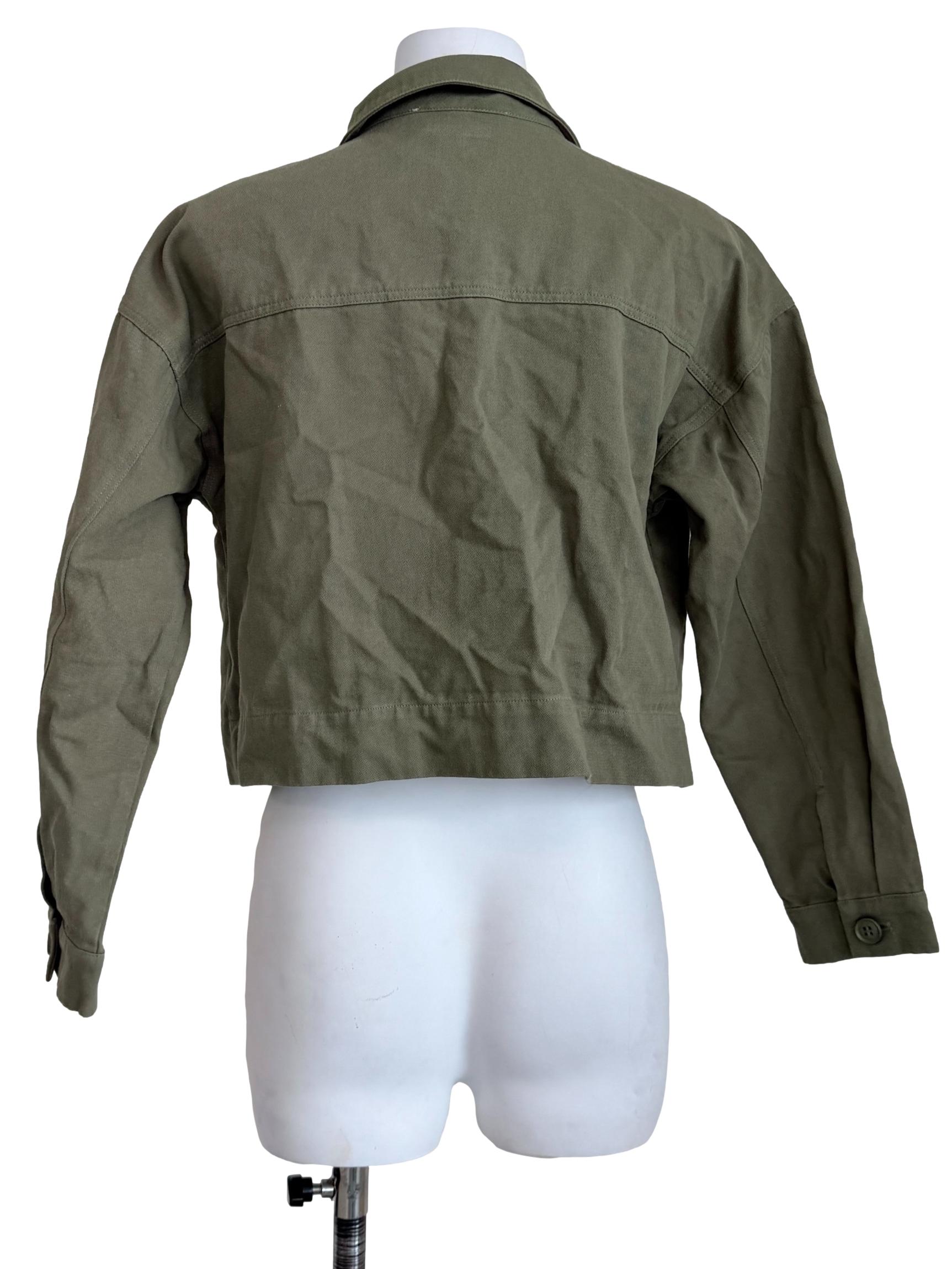 Crocodile Green Cropped Jacket