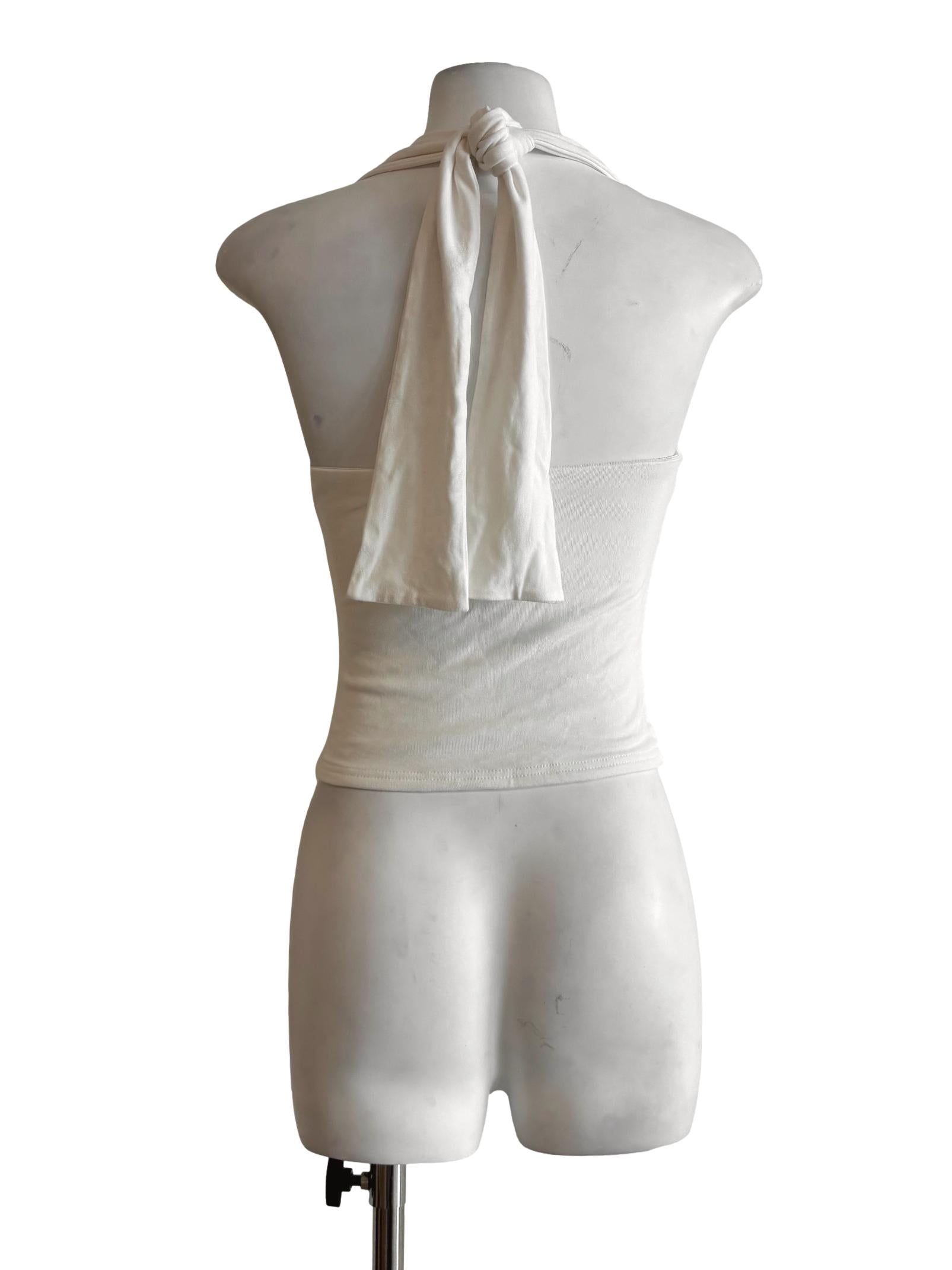 Pearl White Fitted Halter Top
